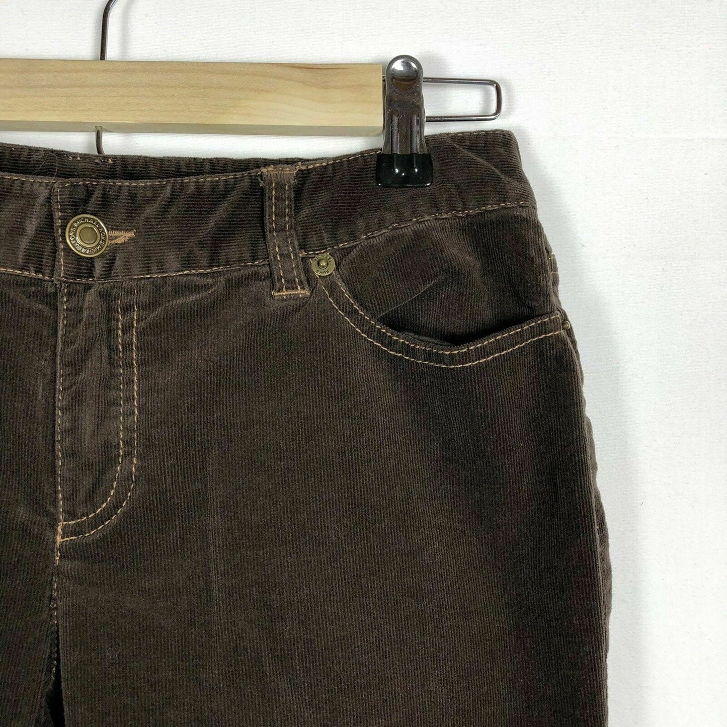 Michael Kors Womens Size 4 Corduroy Wide Leg Pants Dark Brown