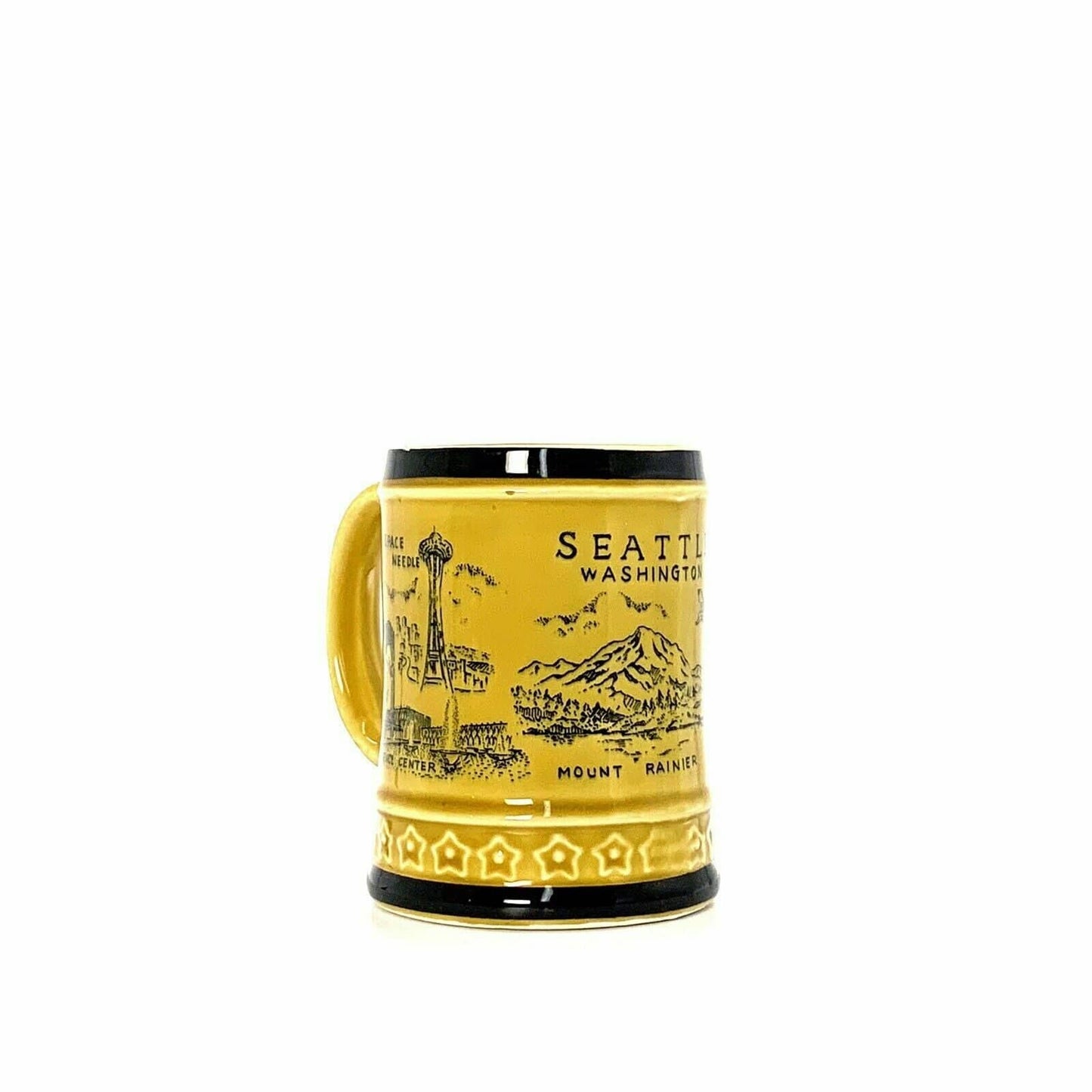 SEATTLE WASHINGTON Ceramic Souvenir Coffee Cup Mug, Yellow - 12 fl oz