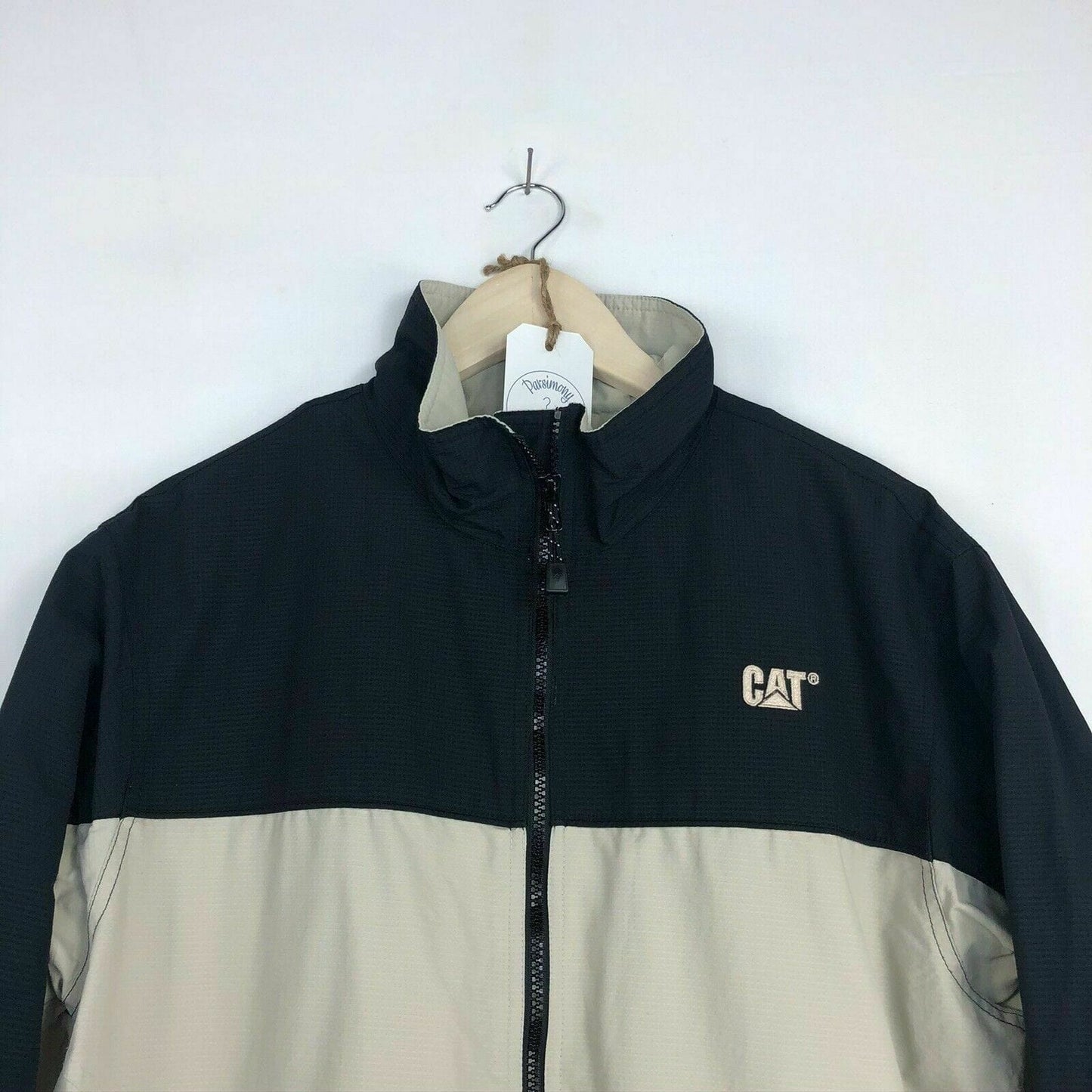 North End All Climate Wear Men's CAT Branded Jacket - Black/Beige - Size M - Pre-Owned
