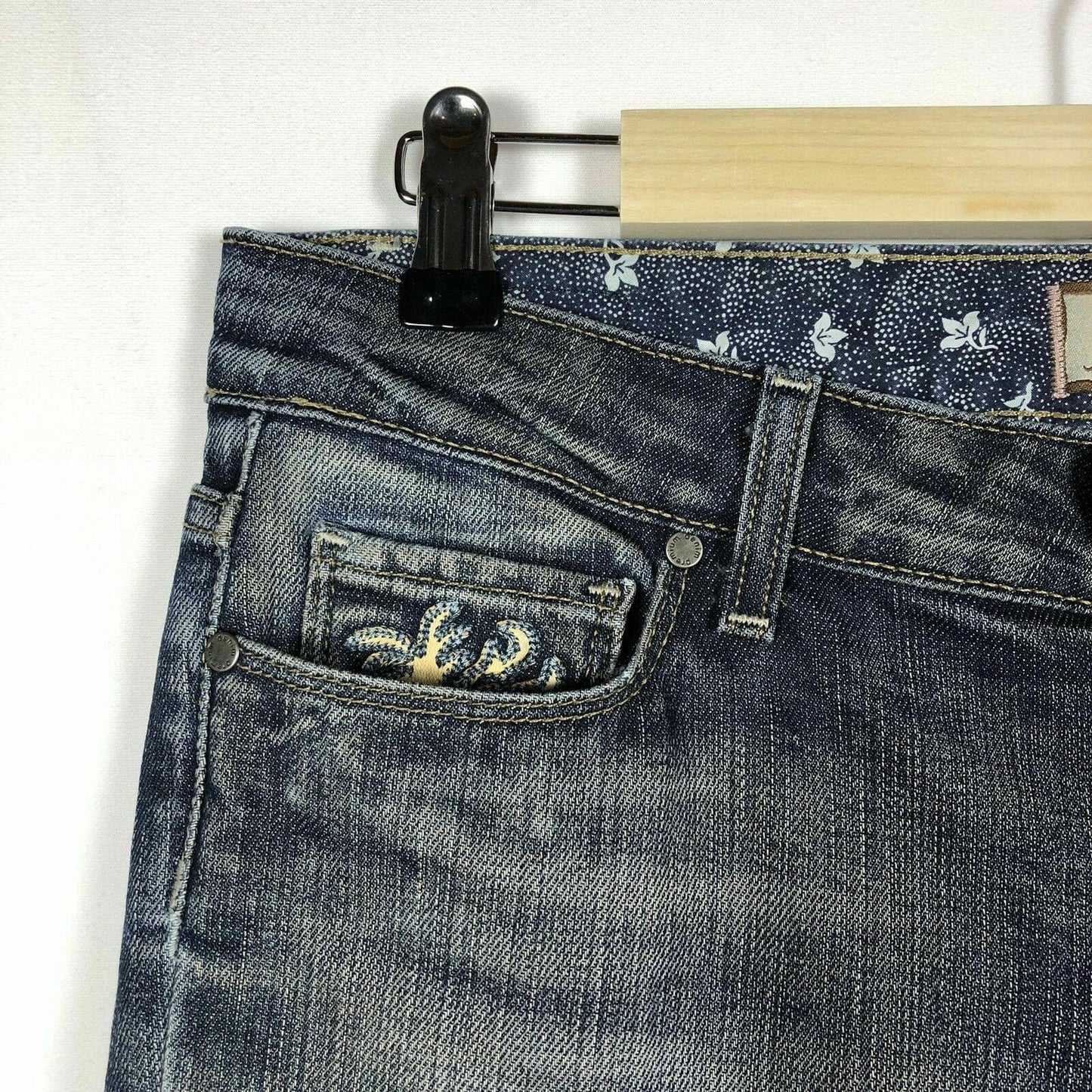 Paige Womens Denim “Benedict Canyon” Jeans, Blue - Size 30 Embroidered