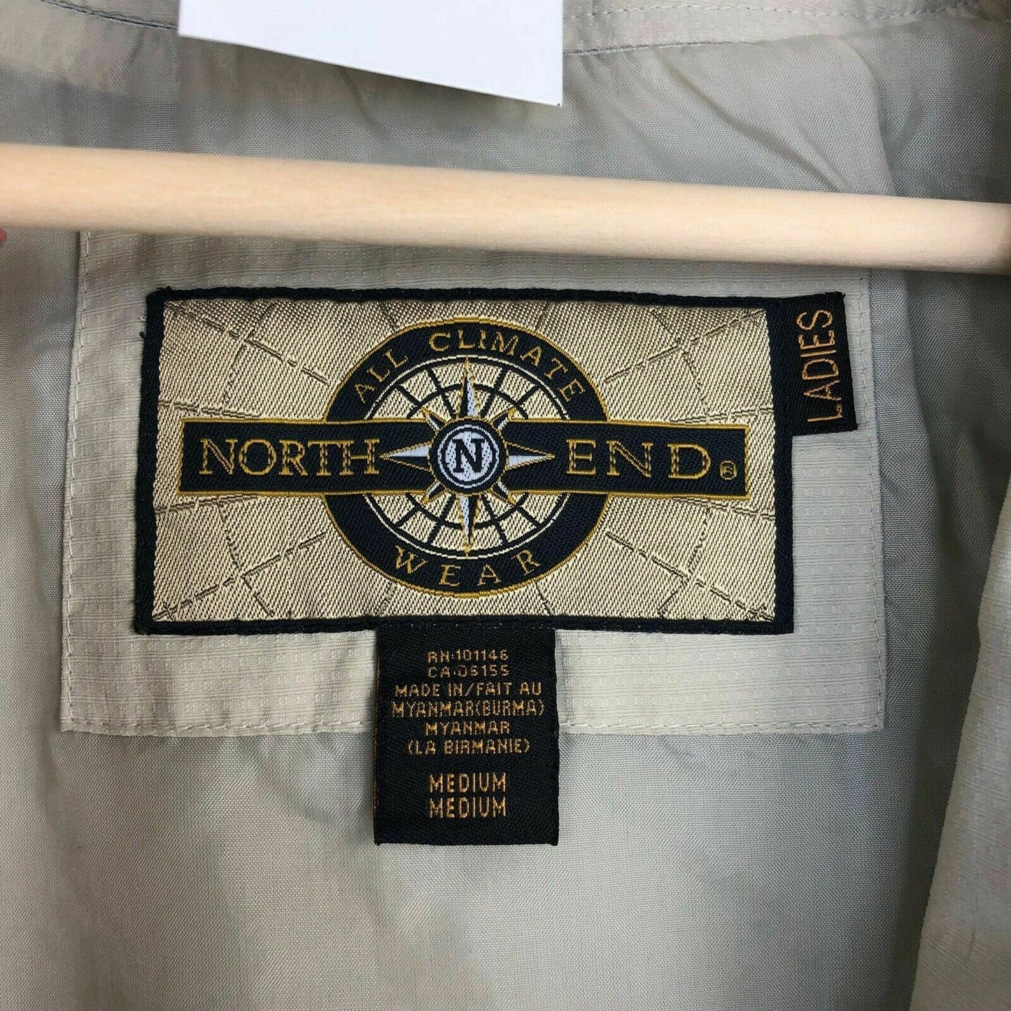 North End All Climate Wear Men's CAT Branded Jacket - Black/Beige - Size M - Pre-Owned