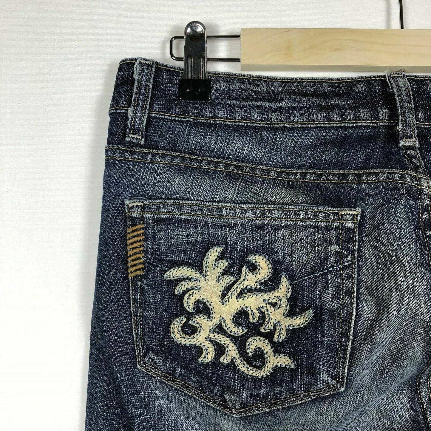 Paige Womens Denim “Benedict Canyon” Jeans, Blue - Size 30 Embroidered
