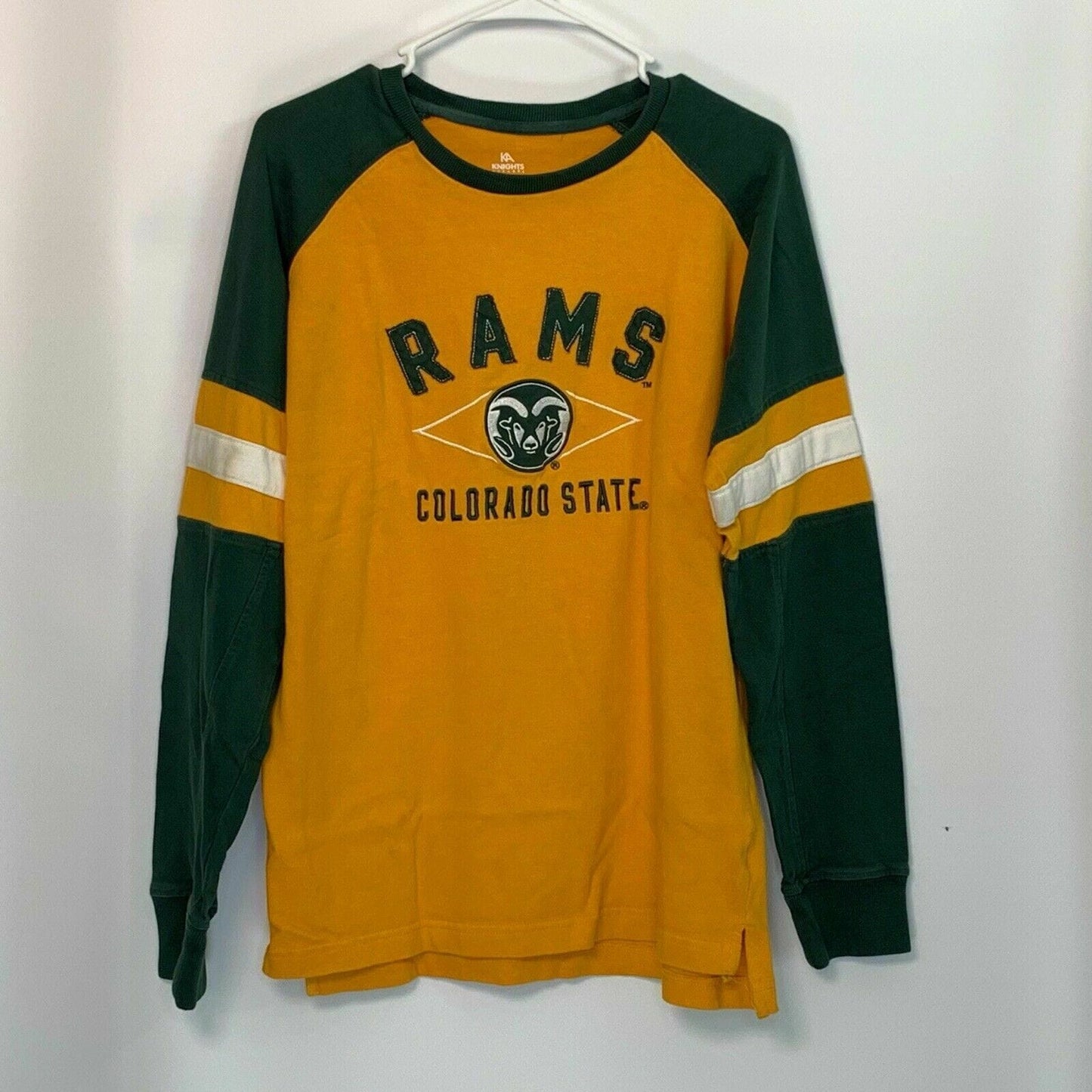 Stylish Knights Apparel CSU Rams Long Sleeve Sweatshirt - Size M Yellow/Green