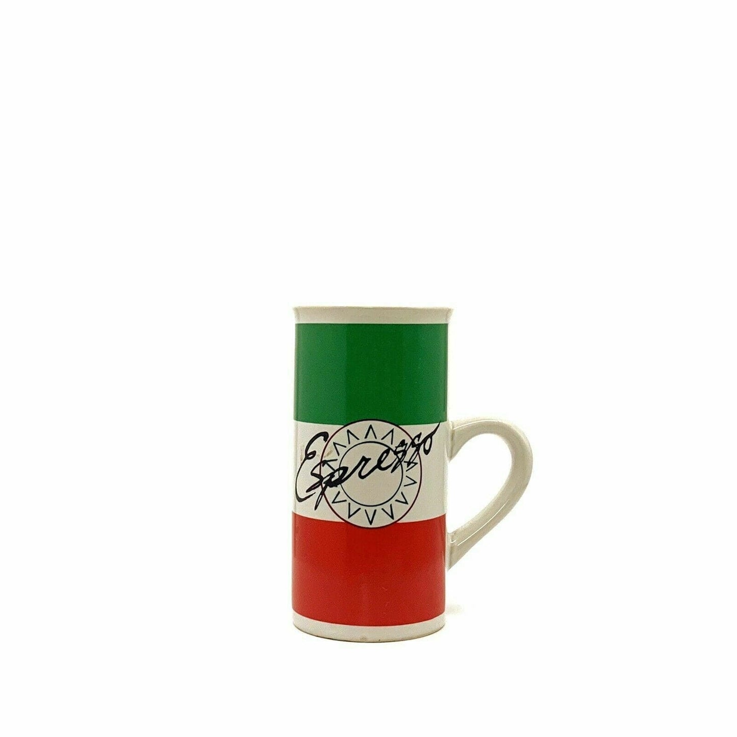 Vibrant Papel Freelance Espresso Coffee Cup - 8 fl oz, Green/White/Red, Ceramic