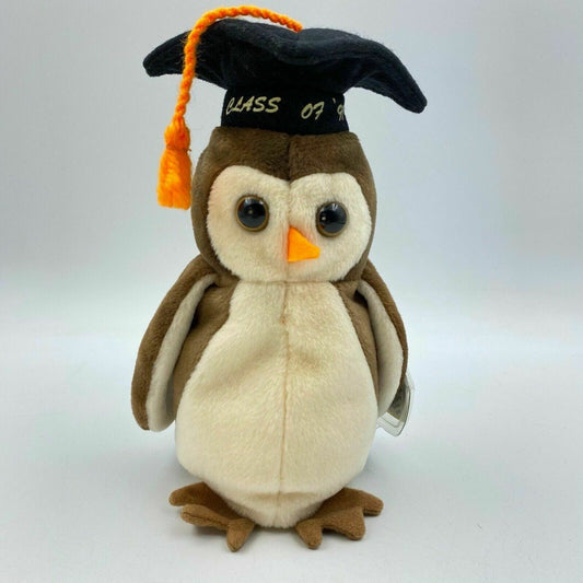Ty Original Beanie Babies Wise The Owl Plush Toy - Excellent Condition - Vintage 1999