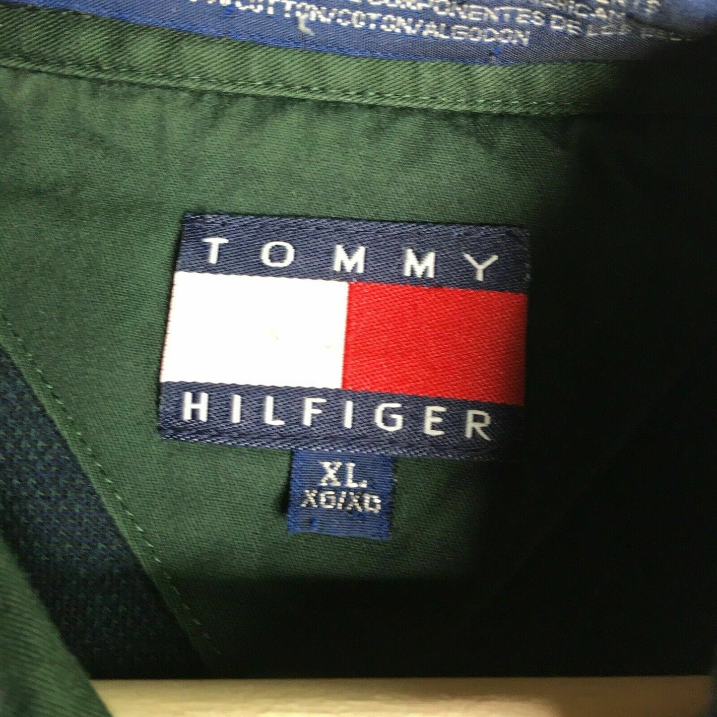 Upgrade Your Wardrobe with this Stylish Tommy Hilfiger Blue/Green Plaid Polo Shirt XL Long Sleeve