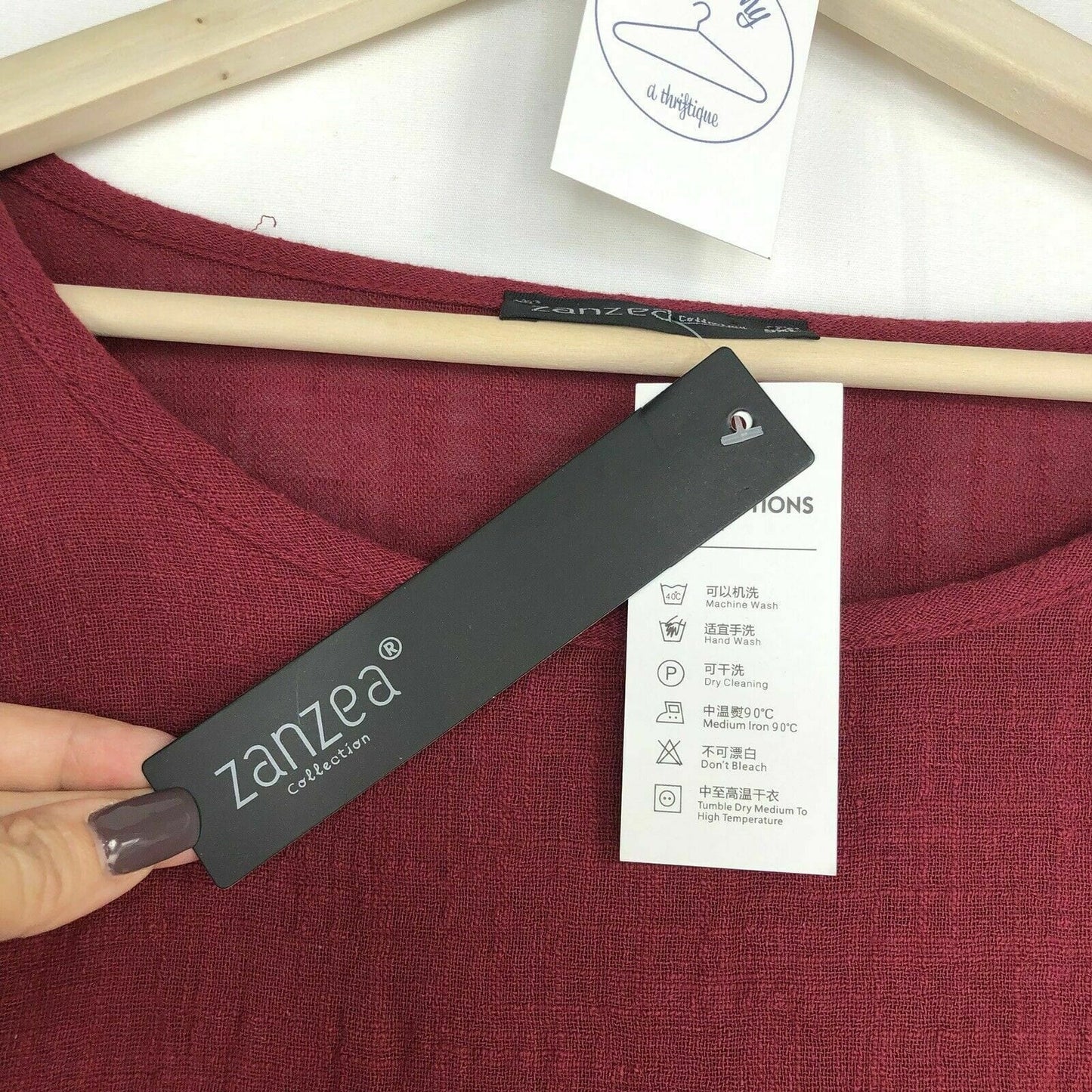 ZANZEA Womens Maroon Casual Long Sleeve Lightweight Top Blouse Plus Size 5XL