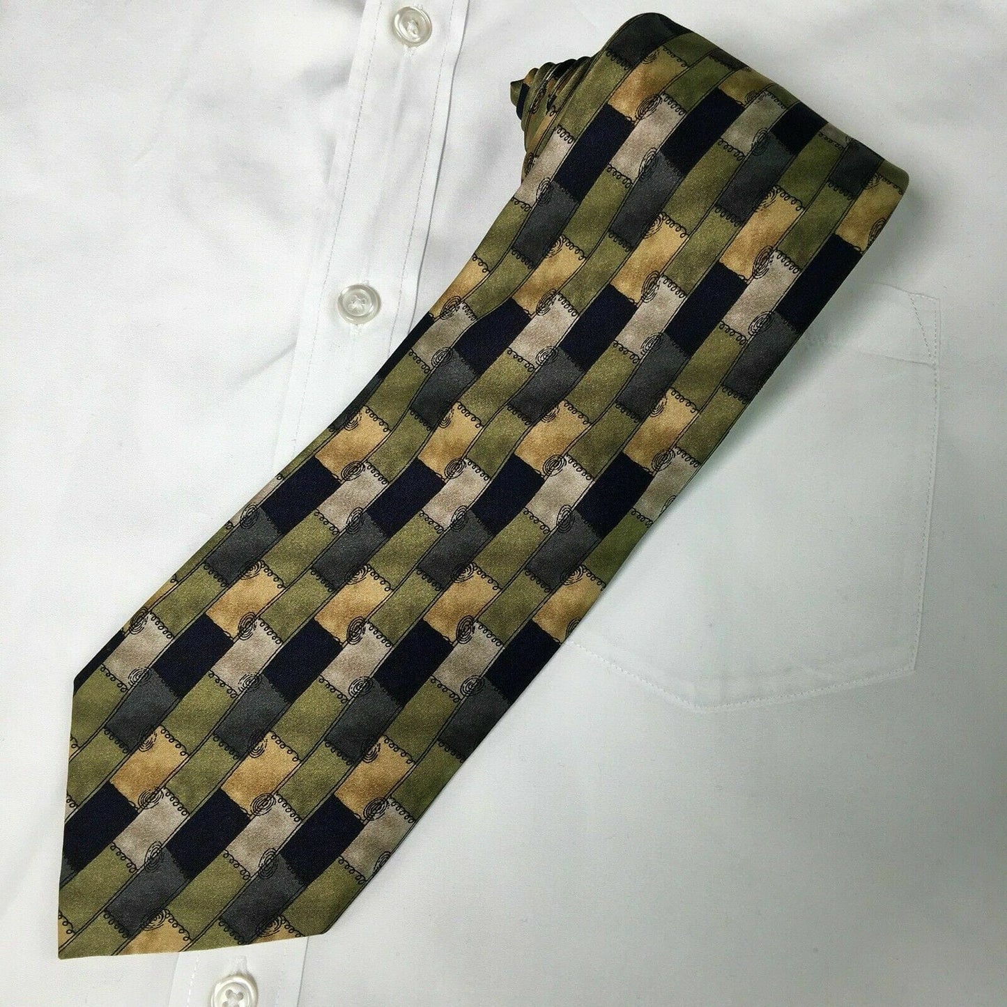 Vintage Cocktail Colors Collection Men’s Multicolor Geometric Pattern Neck Tie