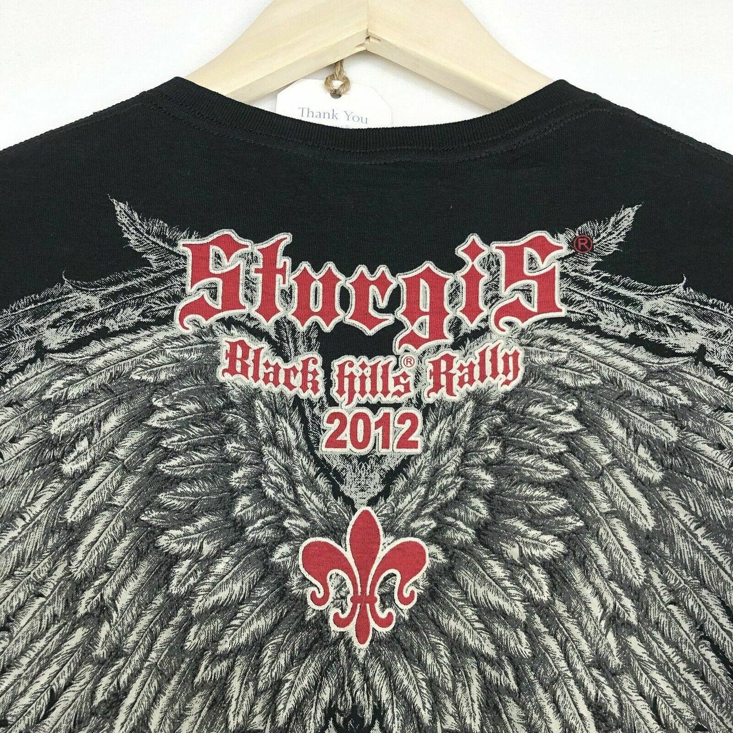 Studded Black T-Shirt - Womens Size L - Sturgis Rally 2012 Graphic - NWT