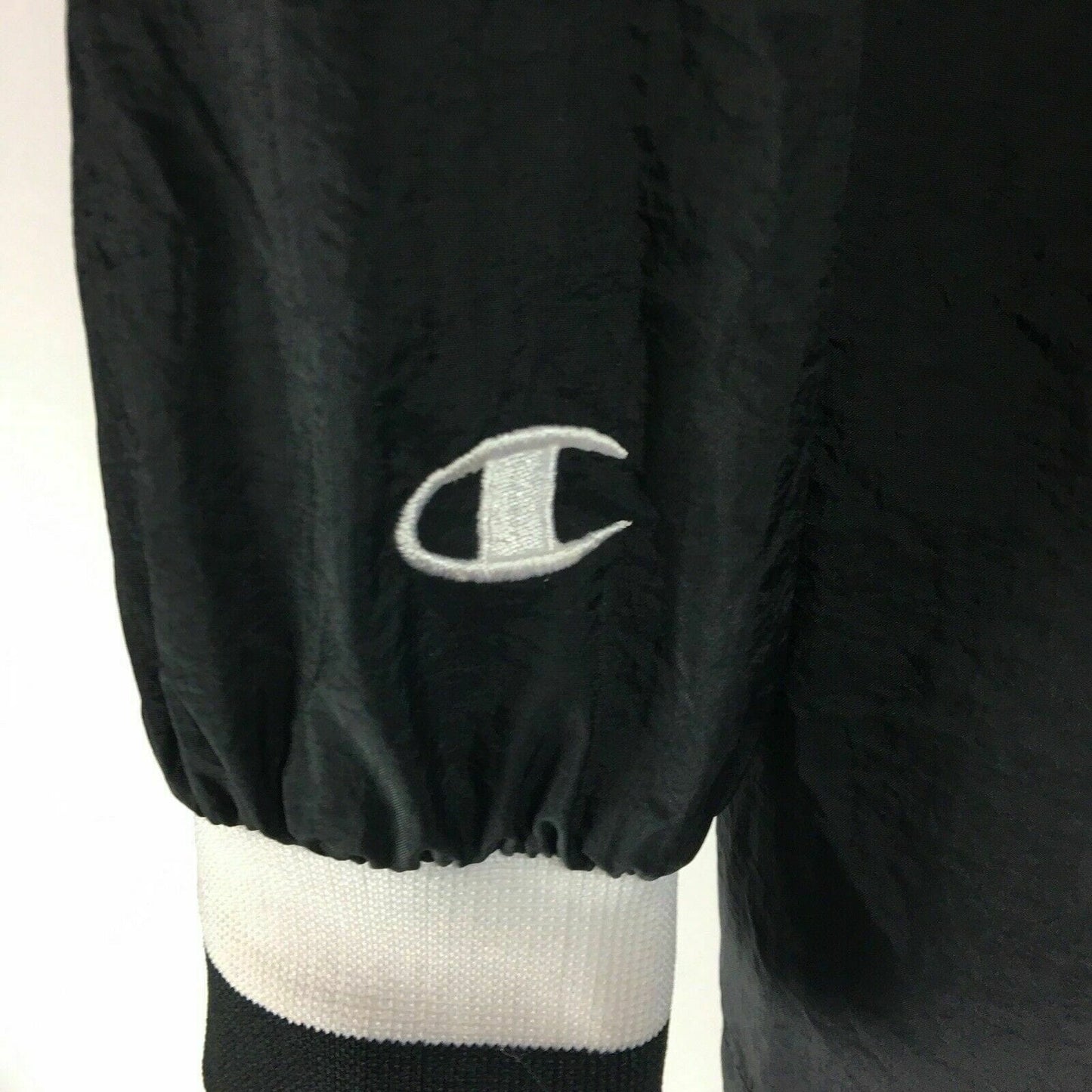 Vintage Champion Men's XL Black Nebraska Huskers Pullover Windbreaker Jacket