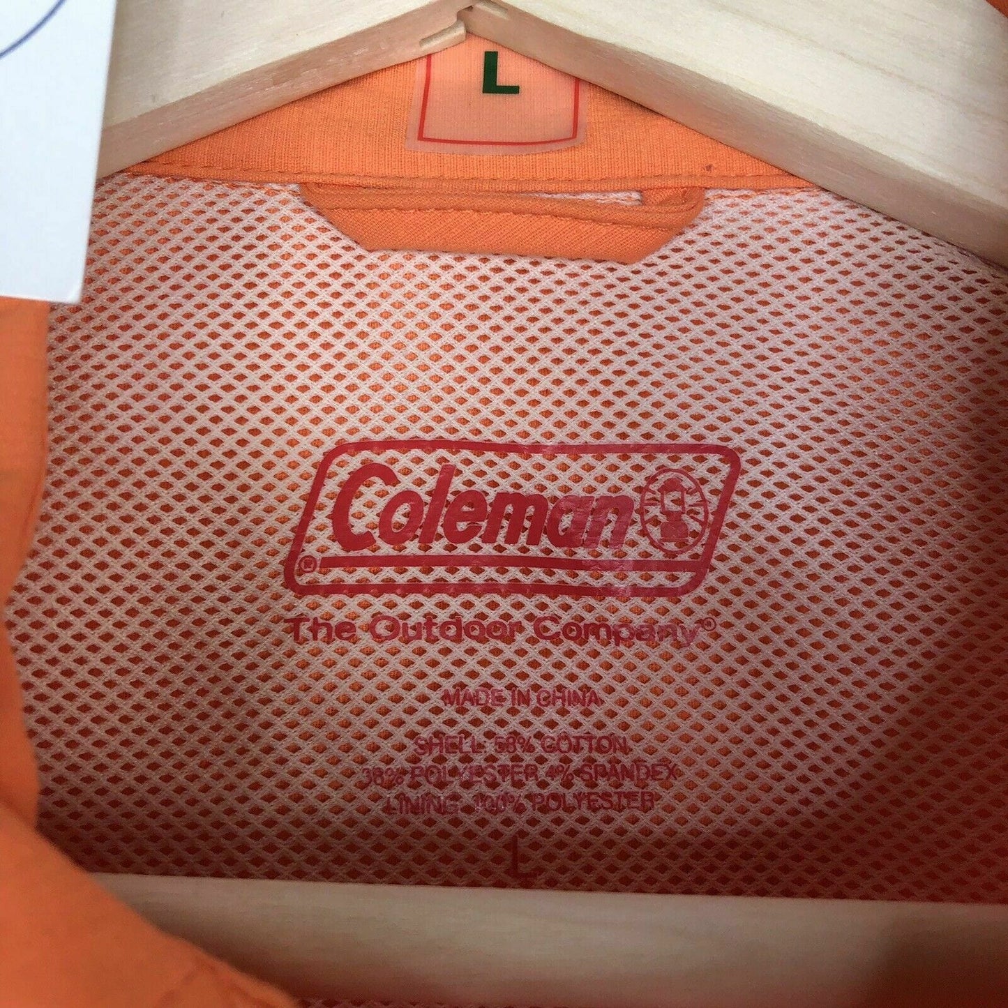 COLEMAN Mens Size Large Orange Sherbet Stretch Quick Dry Short Sleeve Vented Shirt