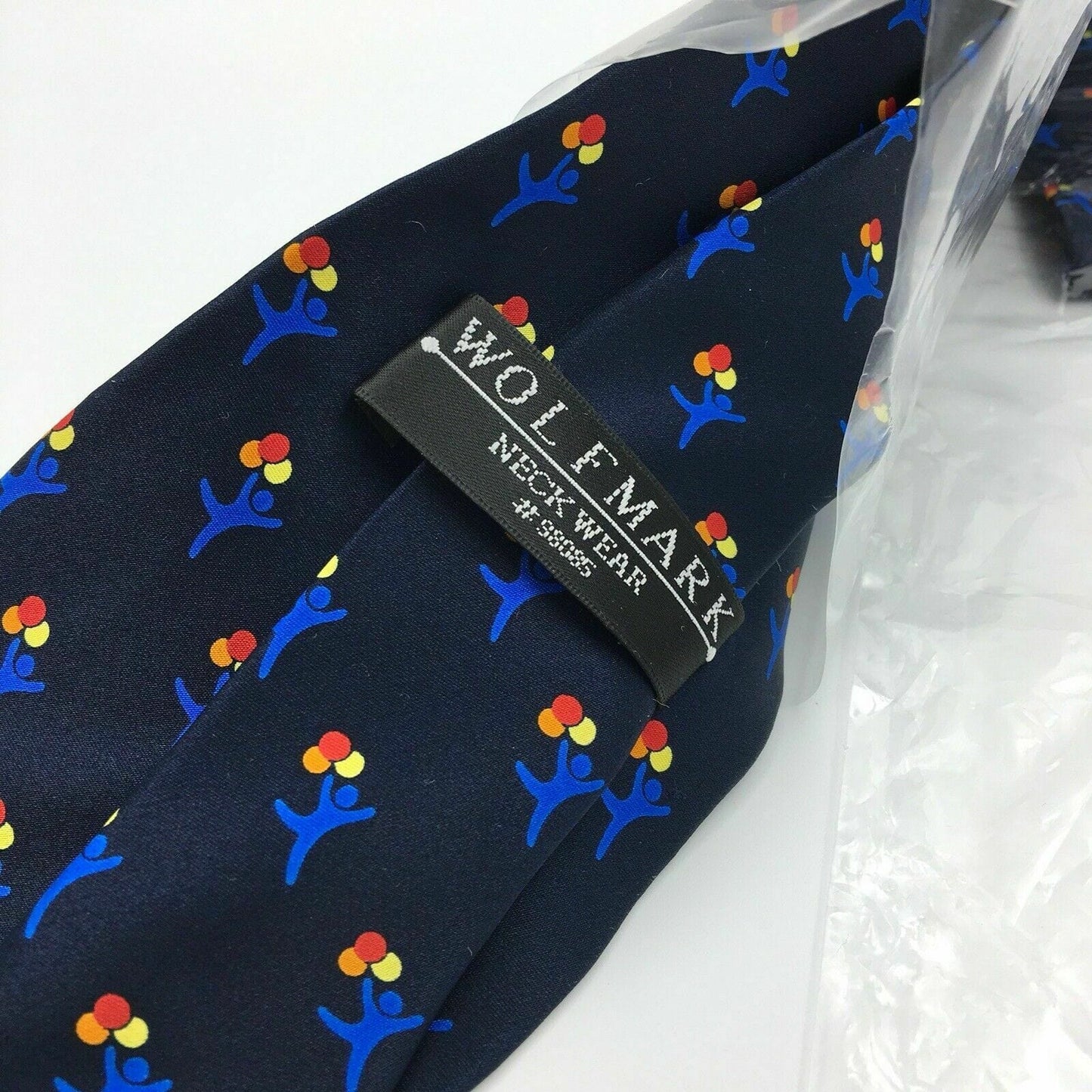 WOLFMARK Neck Wear Men’s Navy Blue Children’s Hospital Logo 100% Silk Neck Tie