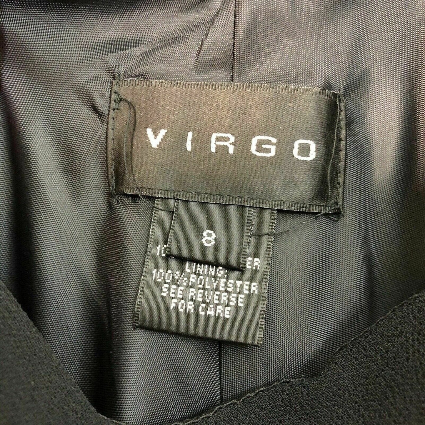 Virgo Women Black Dress Size 8 with Tied Straps And Flutter Hem Fully Lined