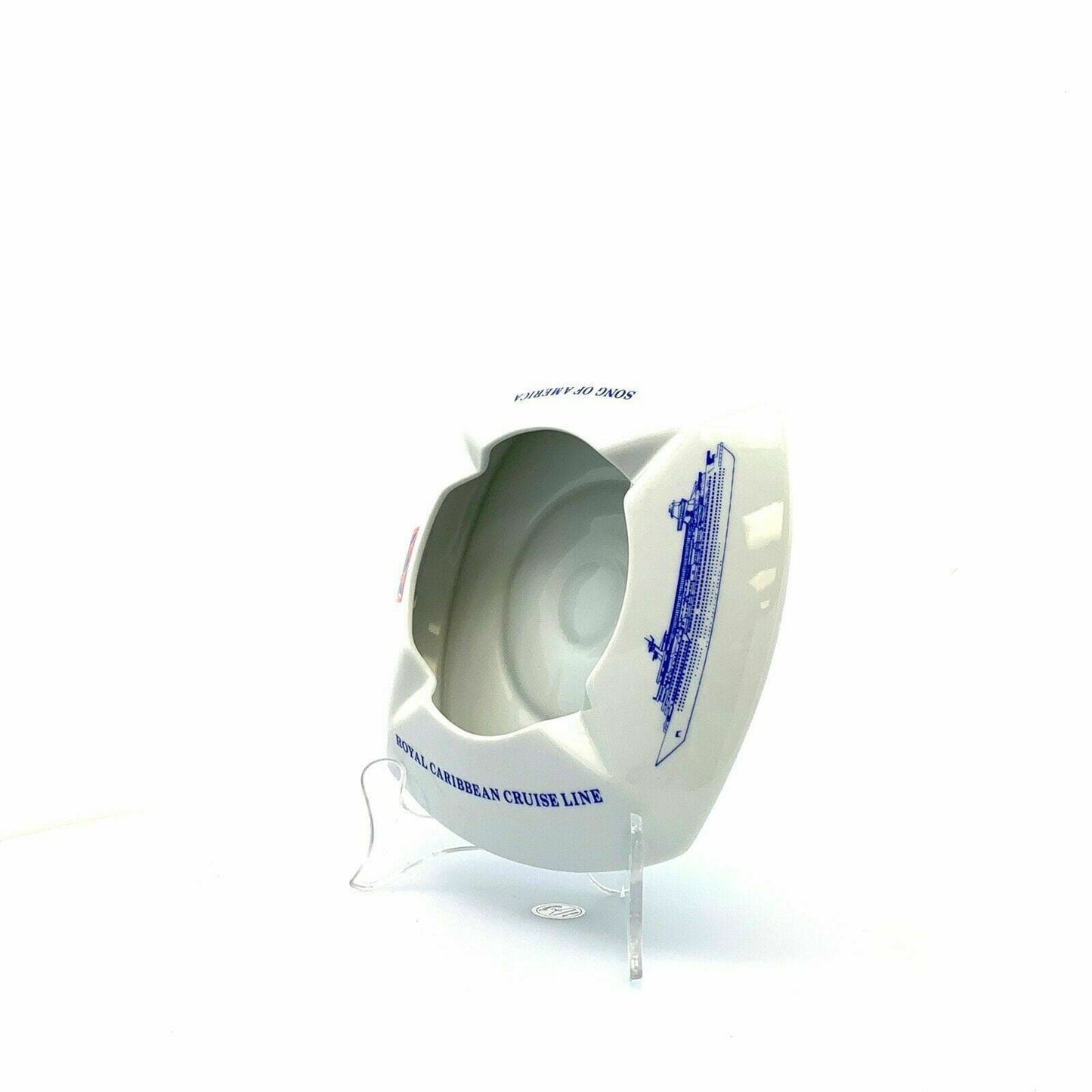 Royal Caribbean Song Of America White Porcelain Souvenir Ashtray By Schmidt