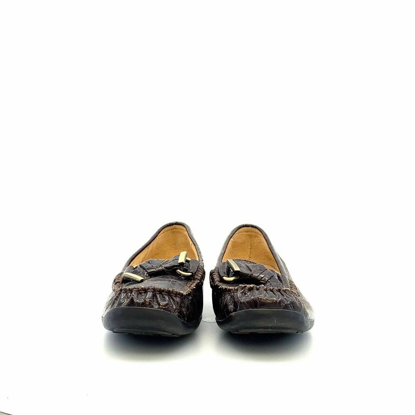 Naturalizer Womens Cedra Crocodile Pattern Shoes Flats, Brown - Size 8M