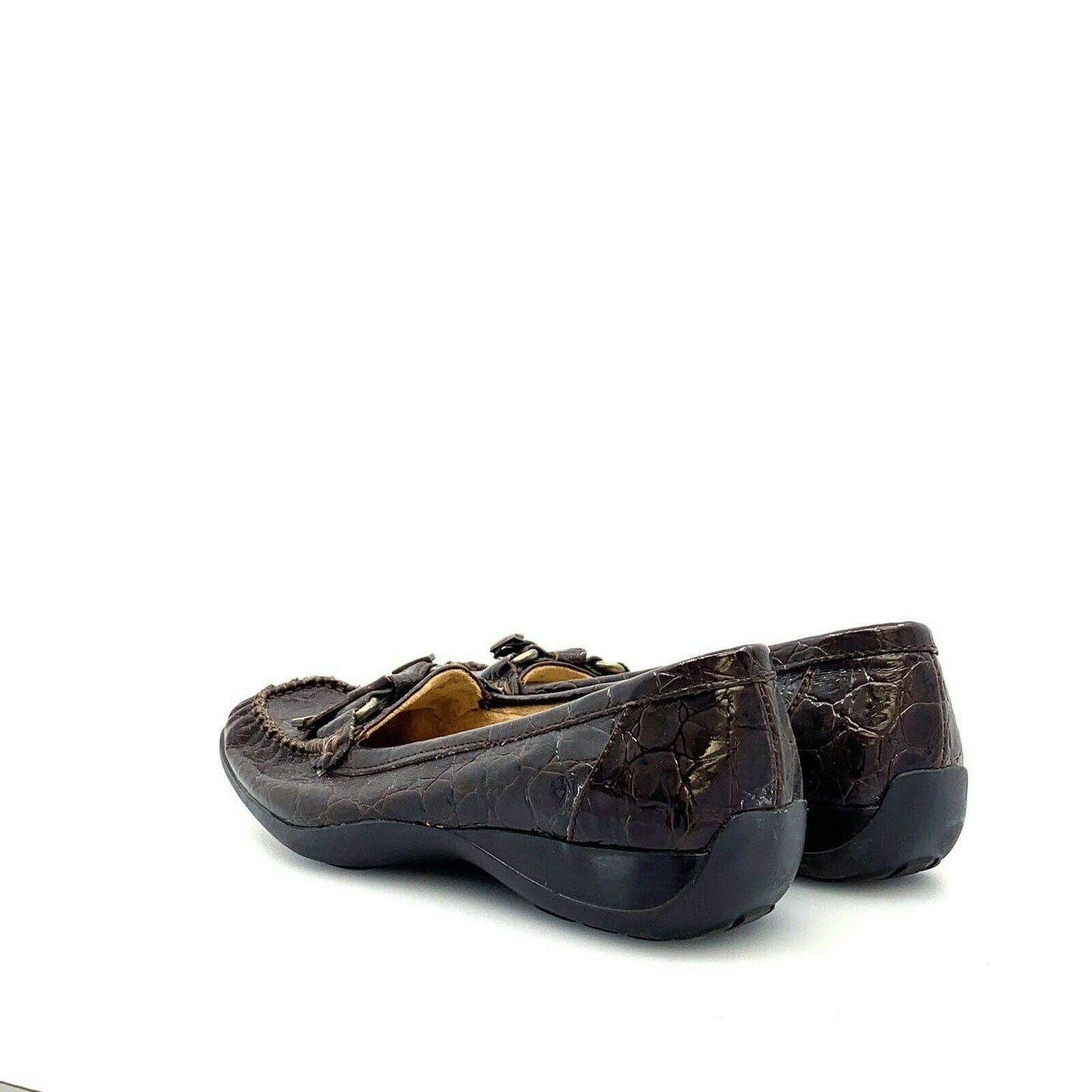 Naturalizer Womens Cedra Crocodile Pattern Shoes Flats, Brown - Size 8M
