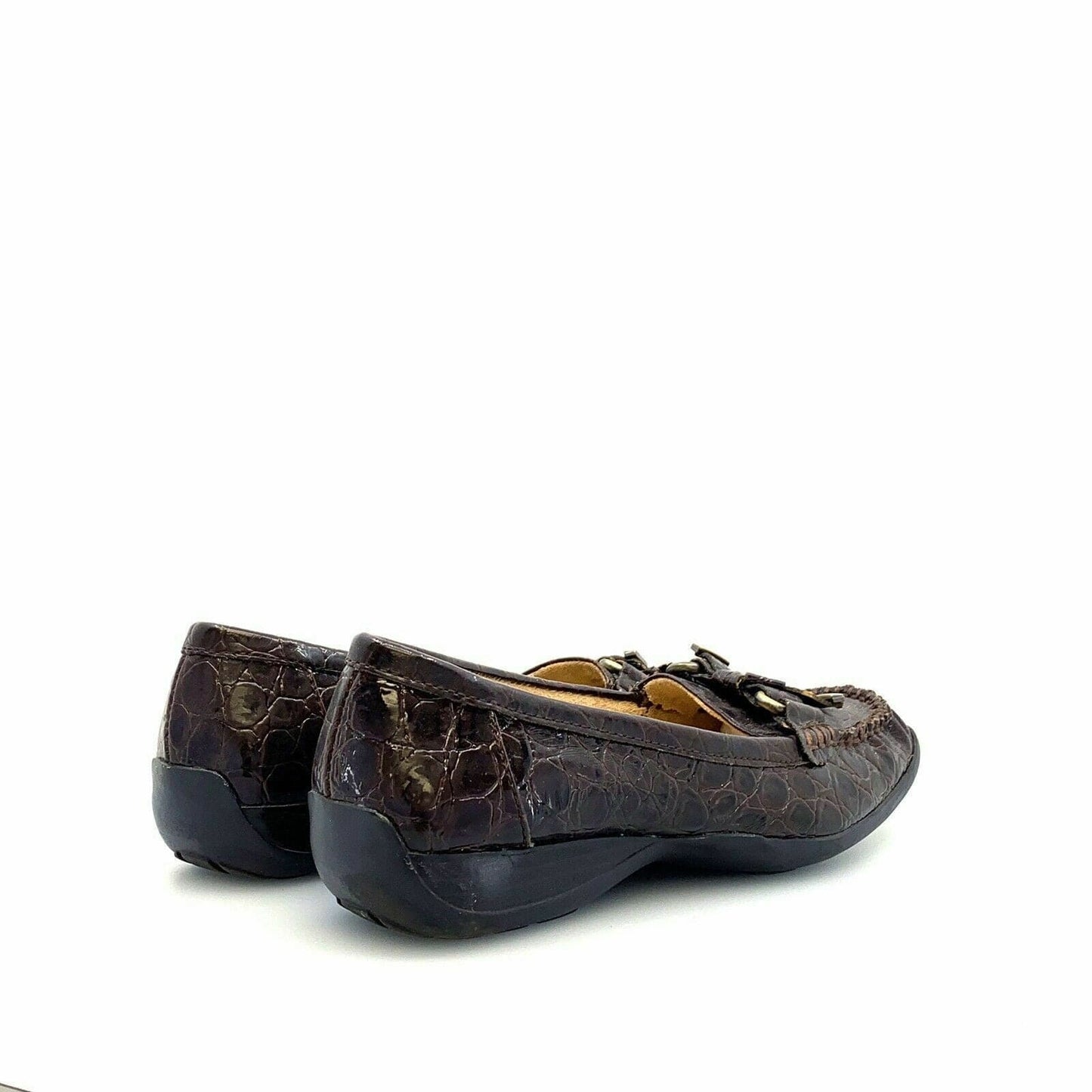 Naturalizer Womens Cedra Crocodile Pattern Shoes Flats, Brown - Size 8M