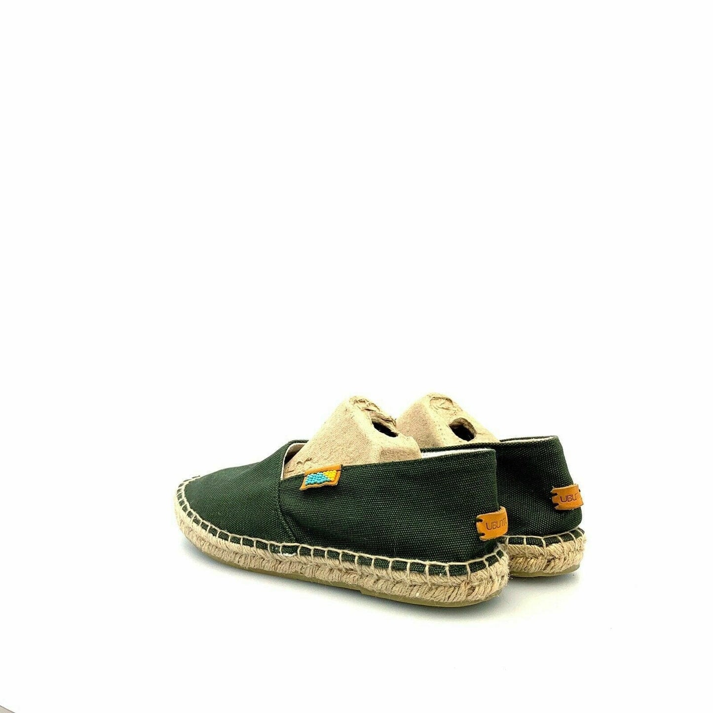 Ubuntu Womens Canvas Slip-On Shoes, Green - Size 8/9 *mismatch Handmade In Kenya