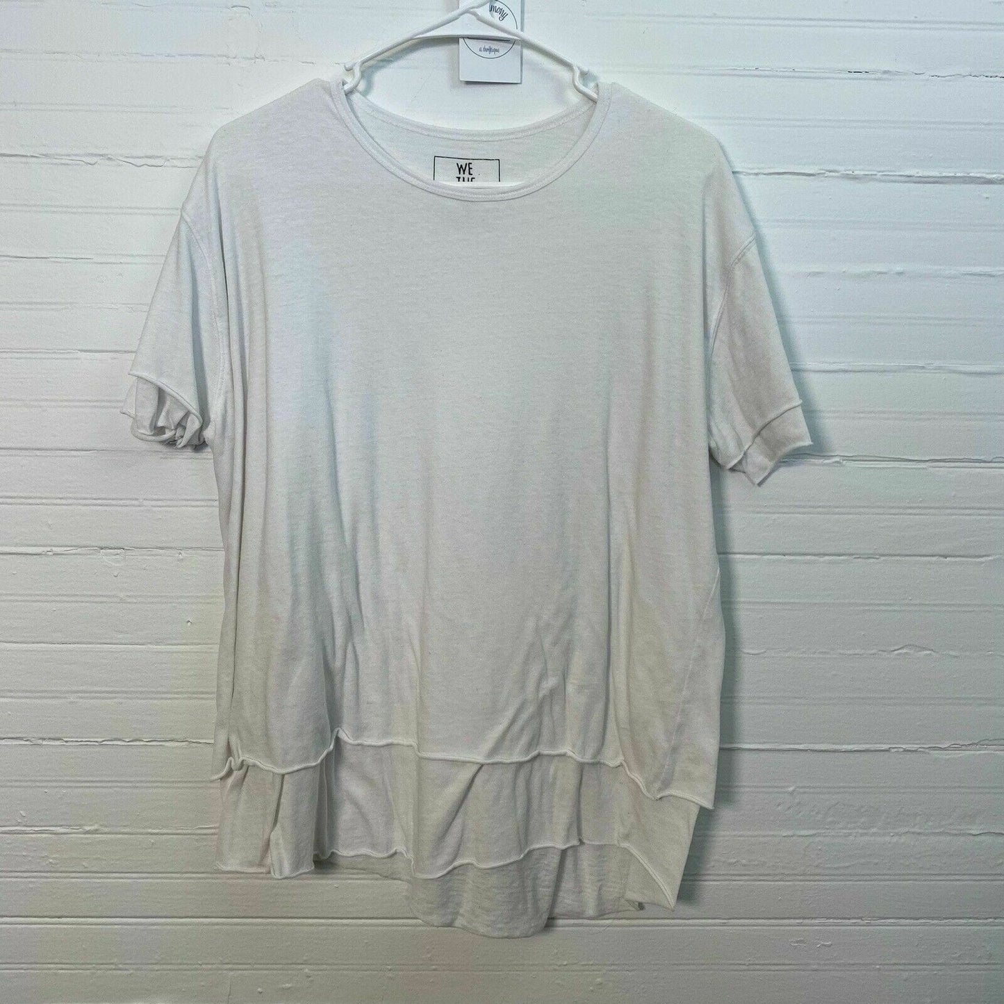 We The Free by Free People Women's XS Cloud 9 Layered White T-Shirt - Excellent Used Condition