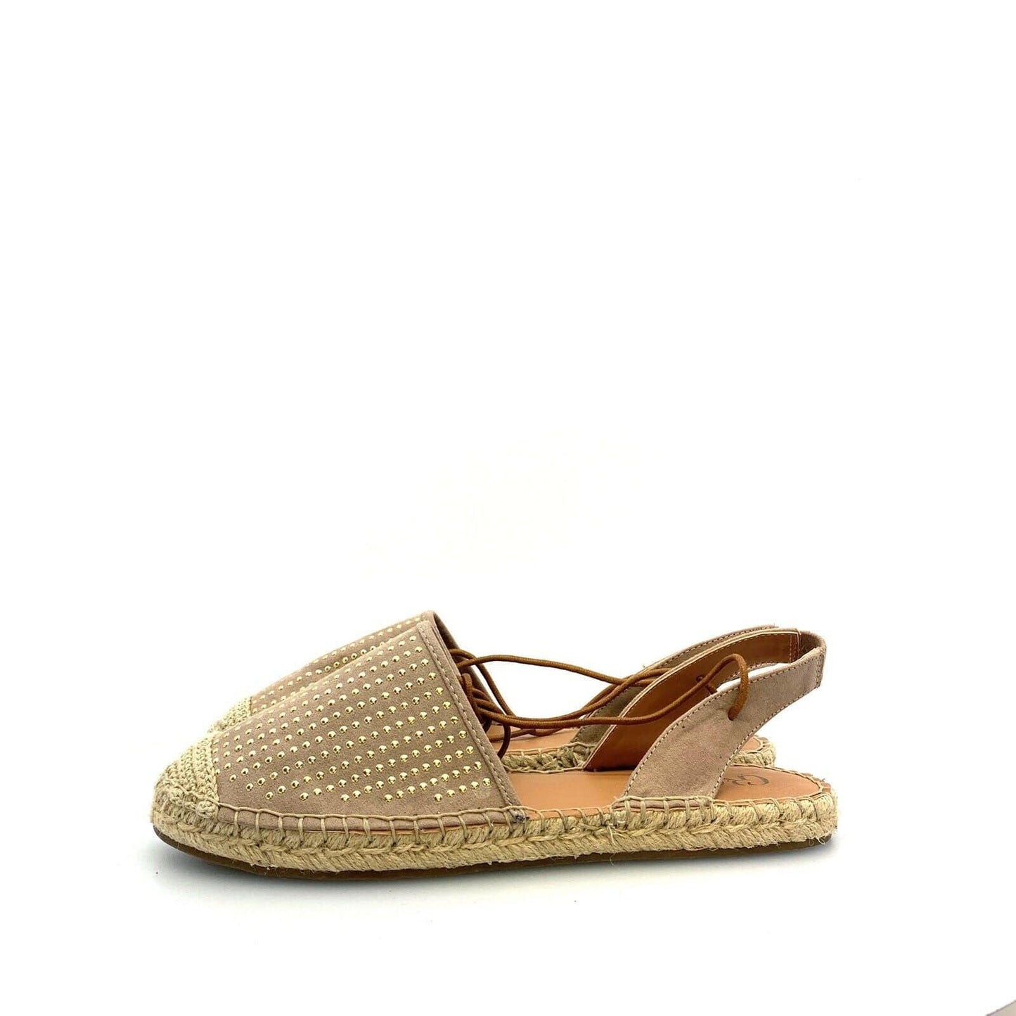 Groove Womens Leather Ankle Lace Sandals, Beige - Size 9.5