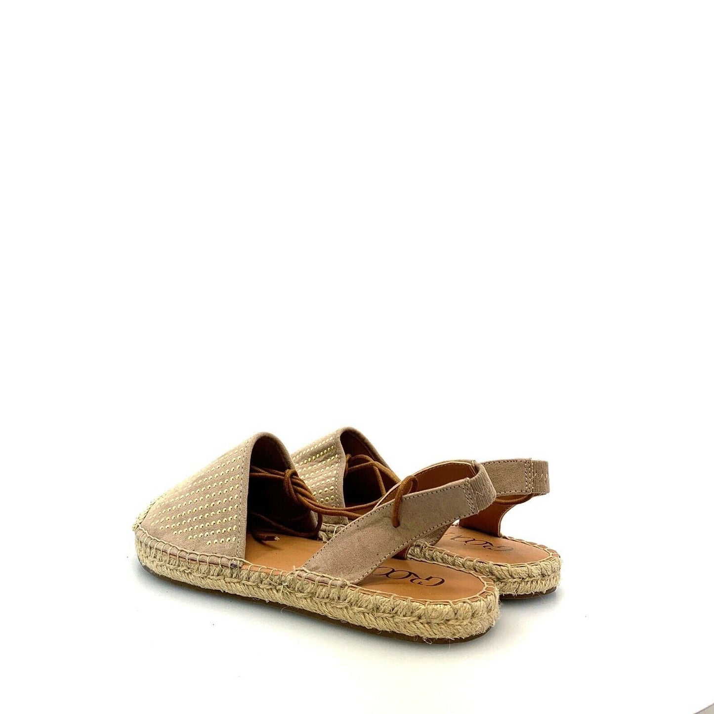 Groove Womens Leather Ankle Lace Sandals, Beige - Size 9.5