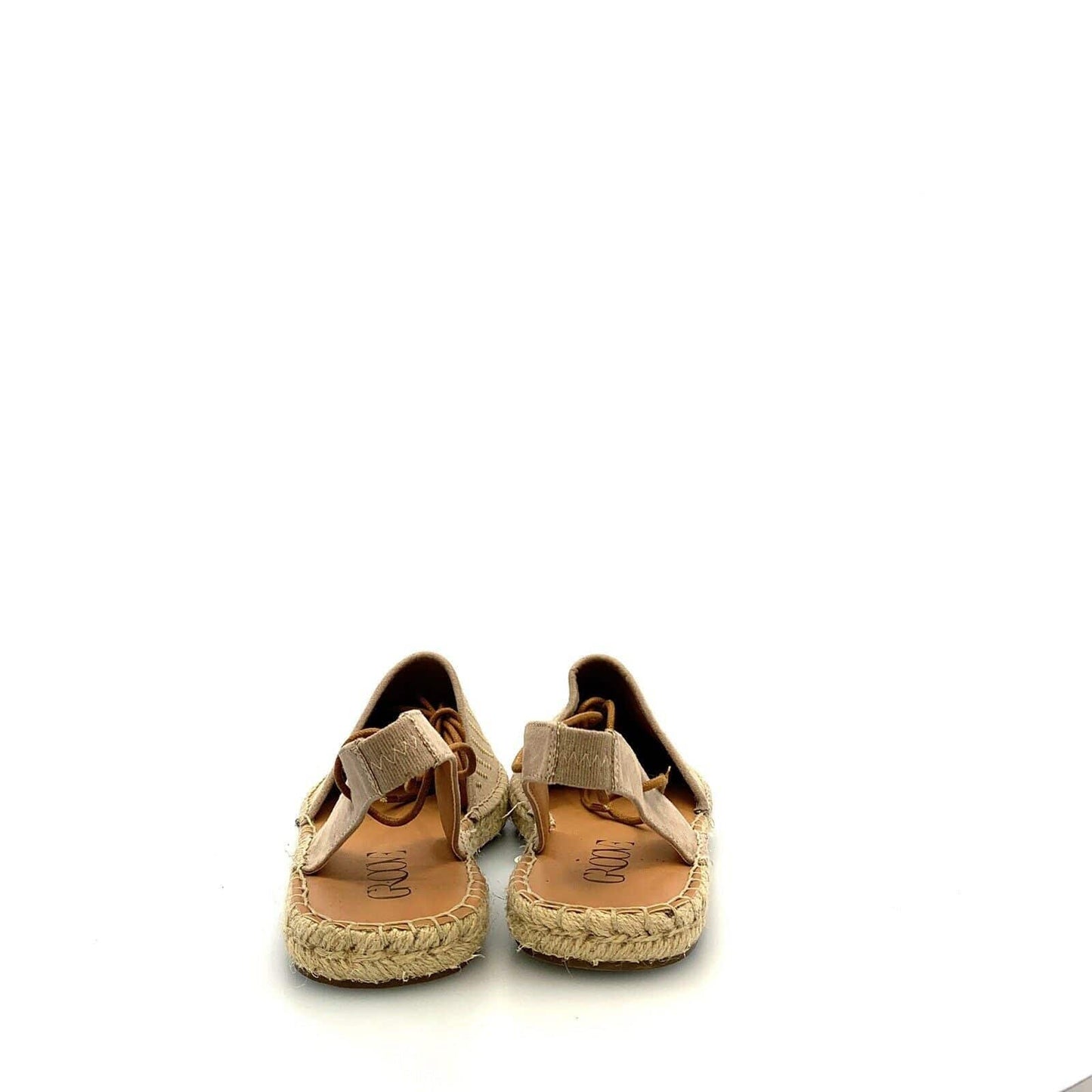 Groove Womens Leather Ankle Lace Sandals, Beige - Size 9.5