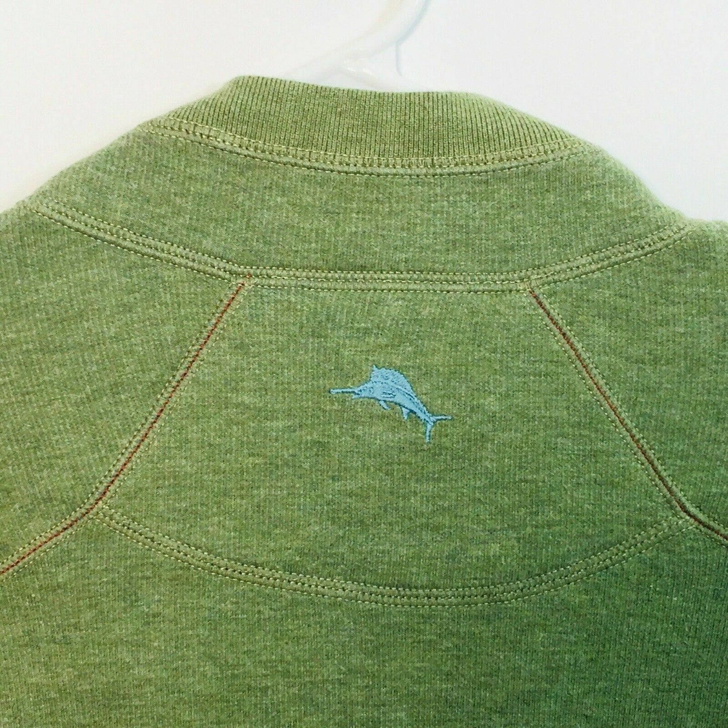 Tommy Bahama Men's 1/4 Zip Pullover Sweater - Reversible Green/Blue - Size L - Pre-Owned