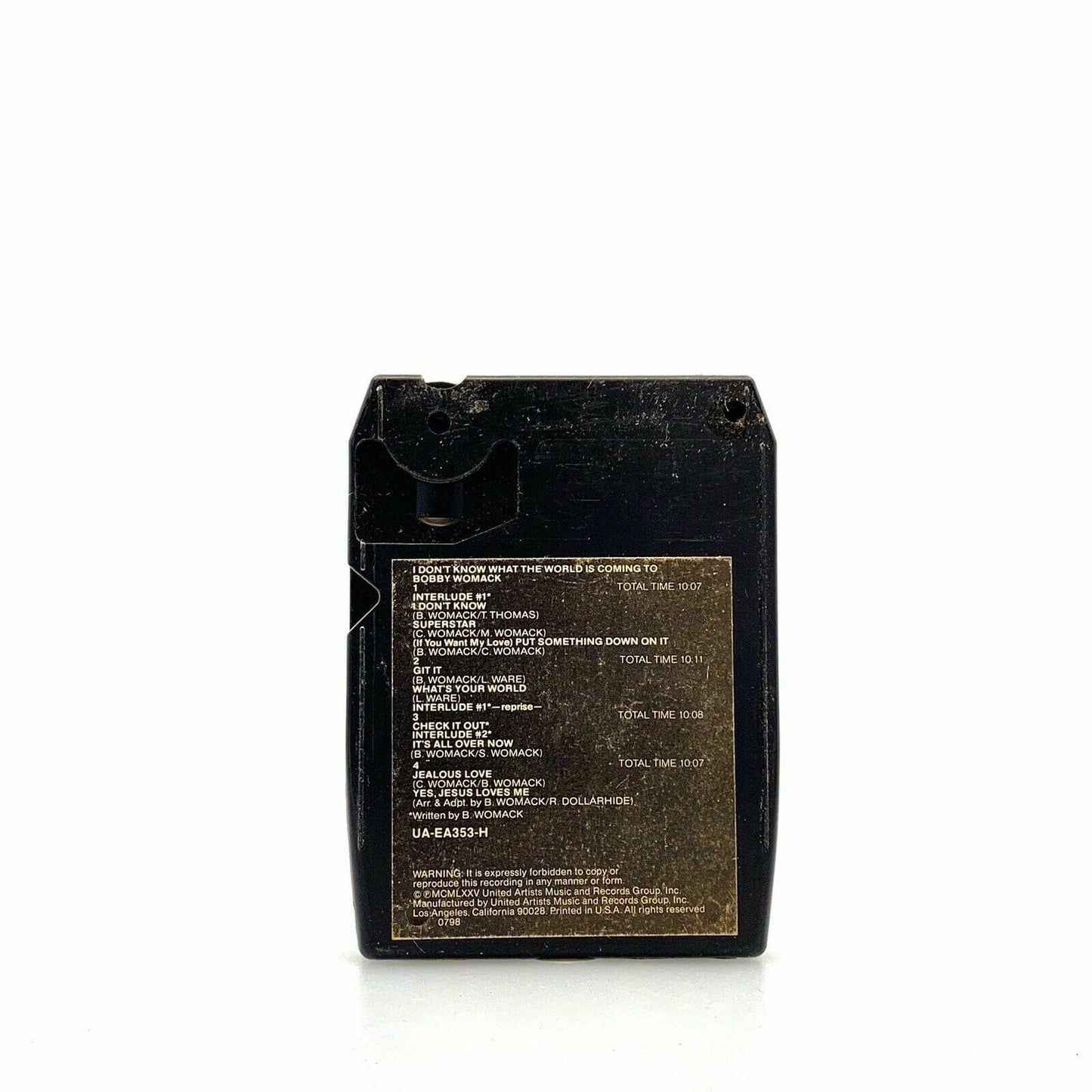 Vintage 8 Track Cartridge Bobby Womack “I Dont Know What The World Is Coming To”