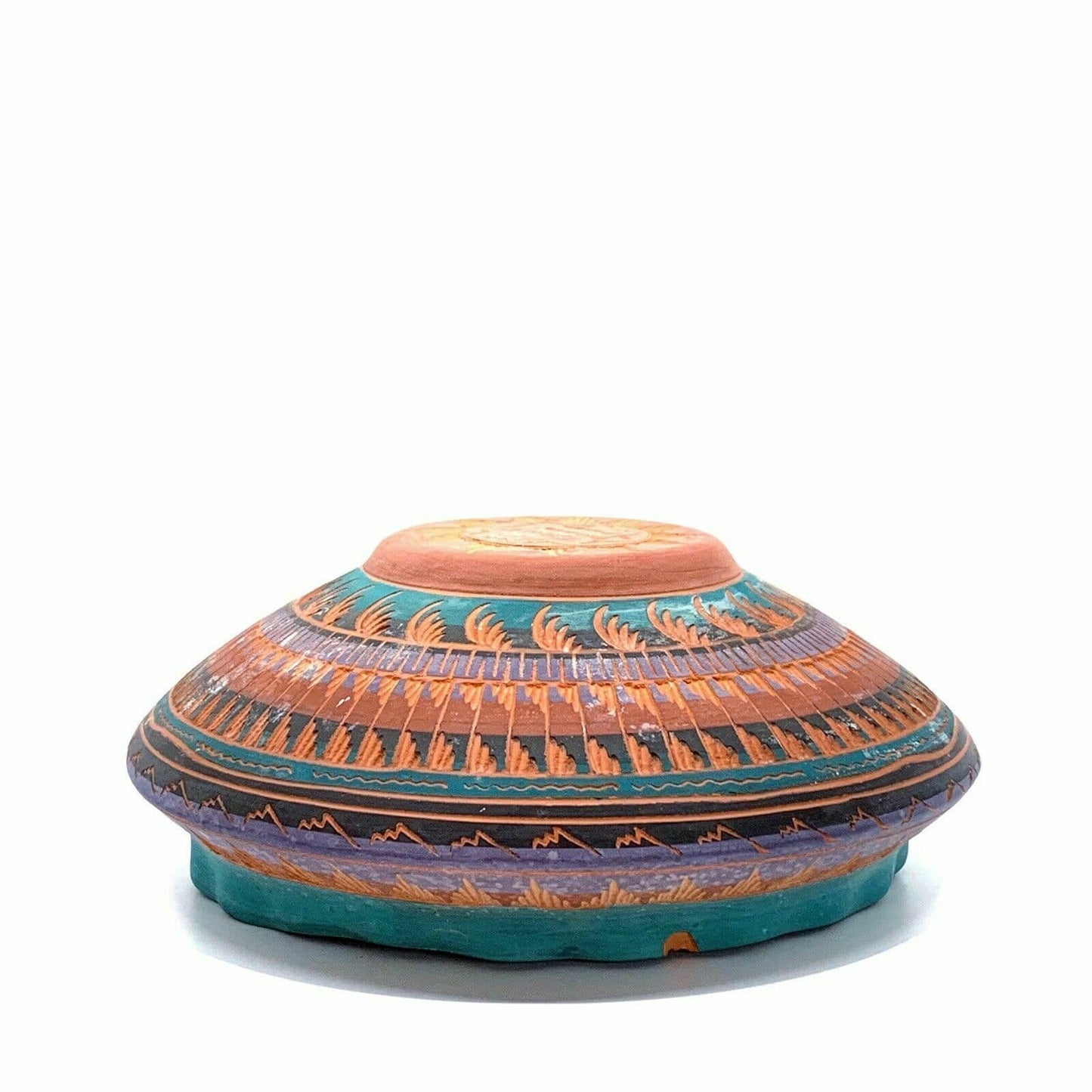 Navajo Pottery Anna Tsosie Signed Bowl Terra Cotta Hand Etched - Large 10”