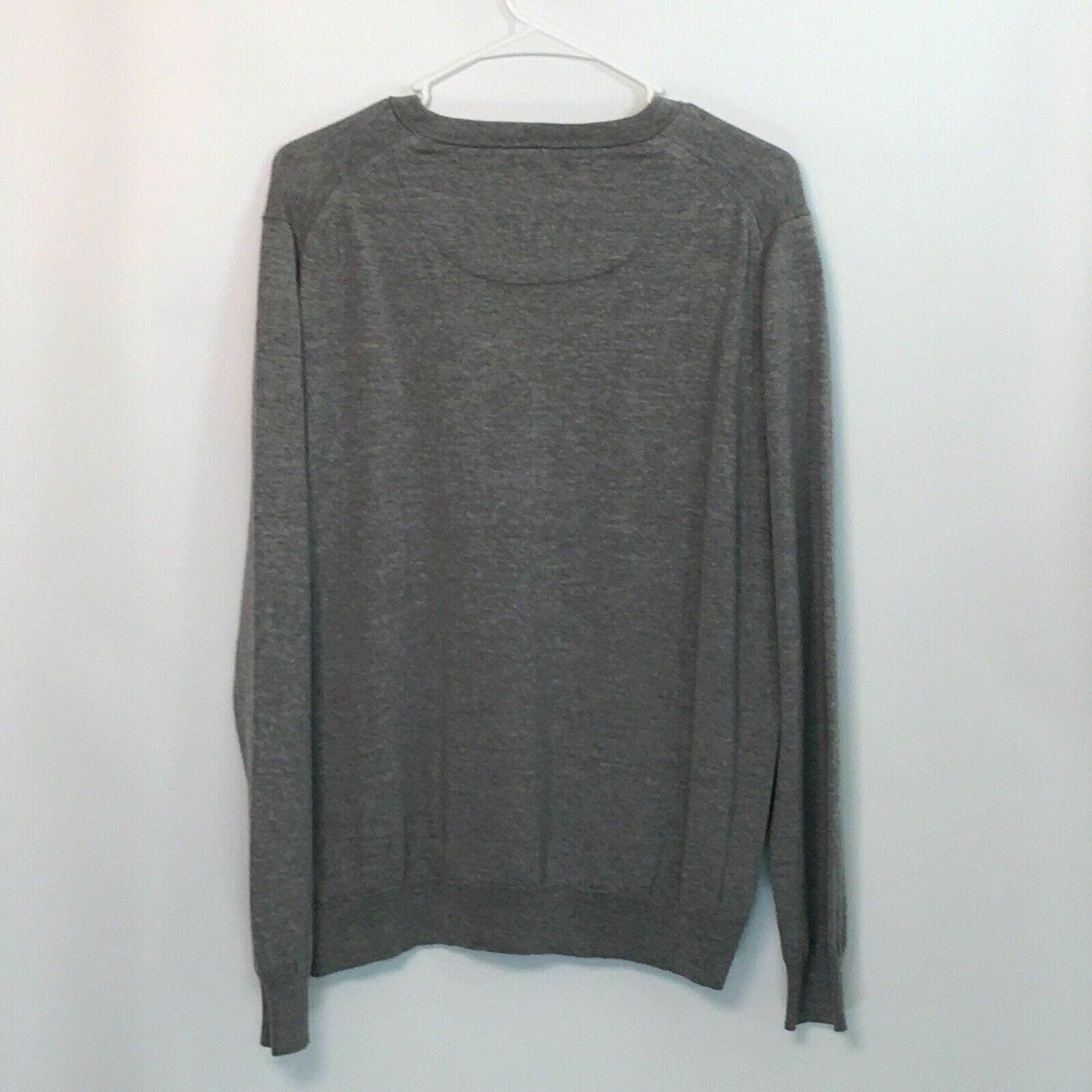Nordstrom Mens V Neck Merino Wool Sweater, Light Gray - Size XL