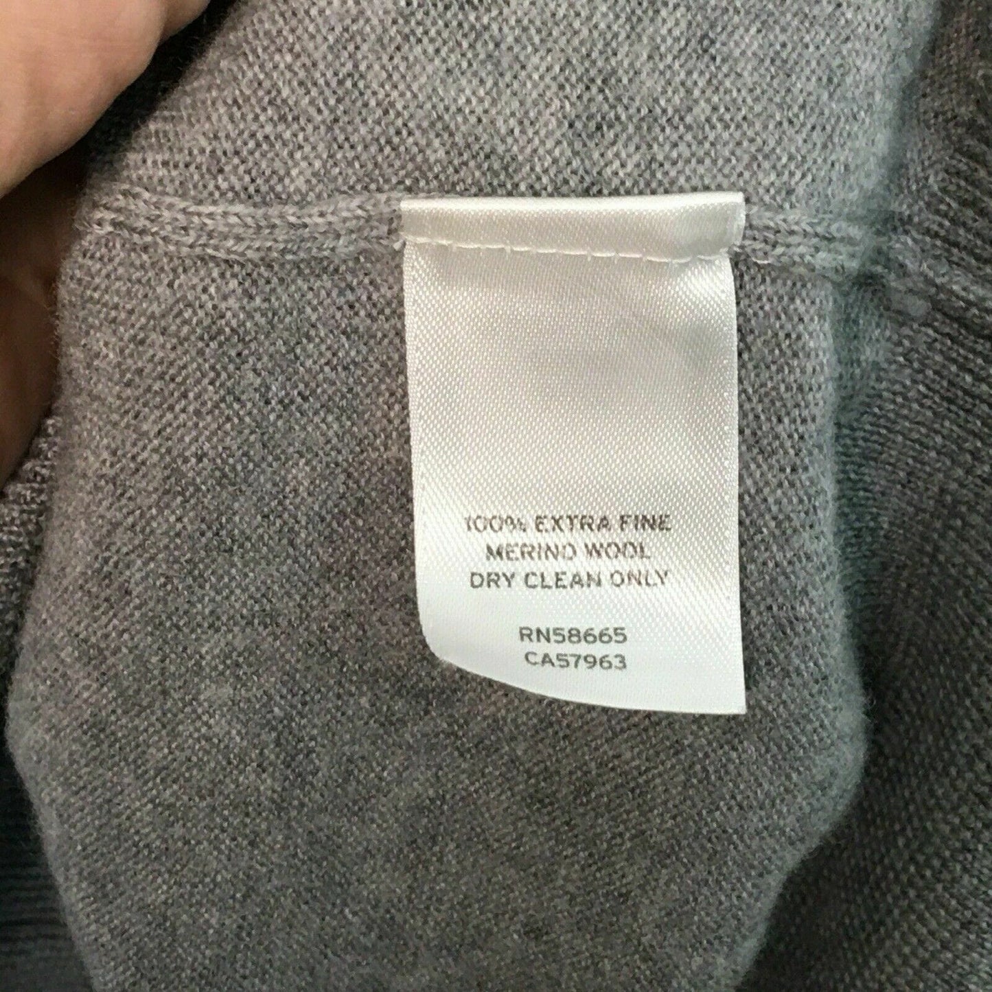 Nordstrom Mens V Neck Merino Wool Sweater, Light Gray - Size XL