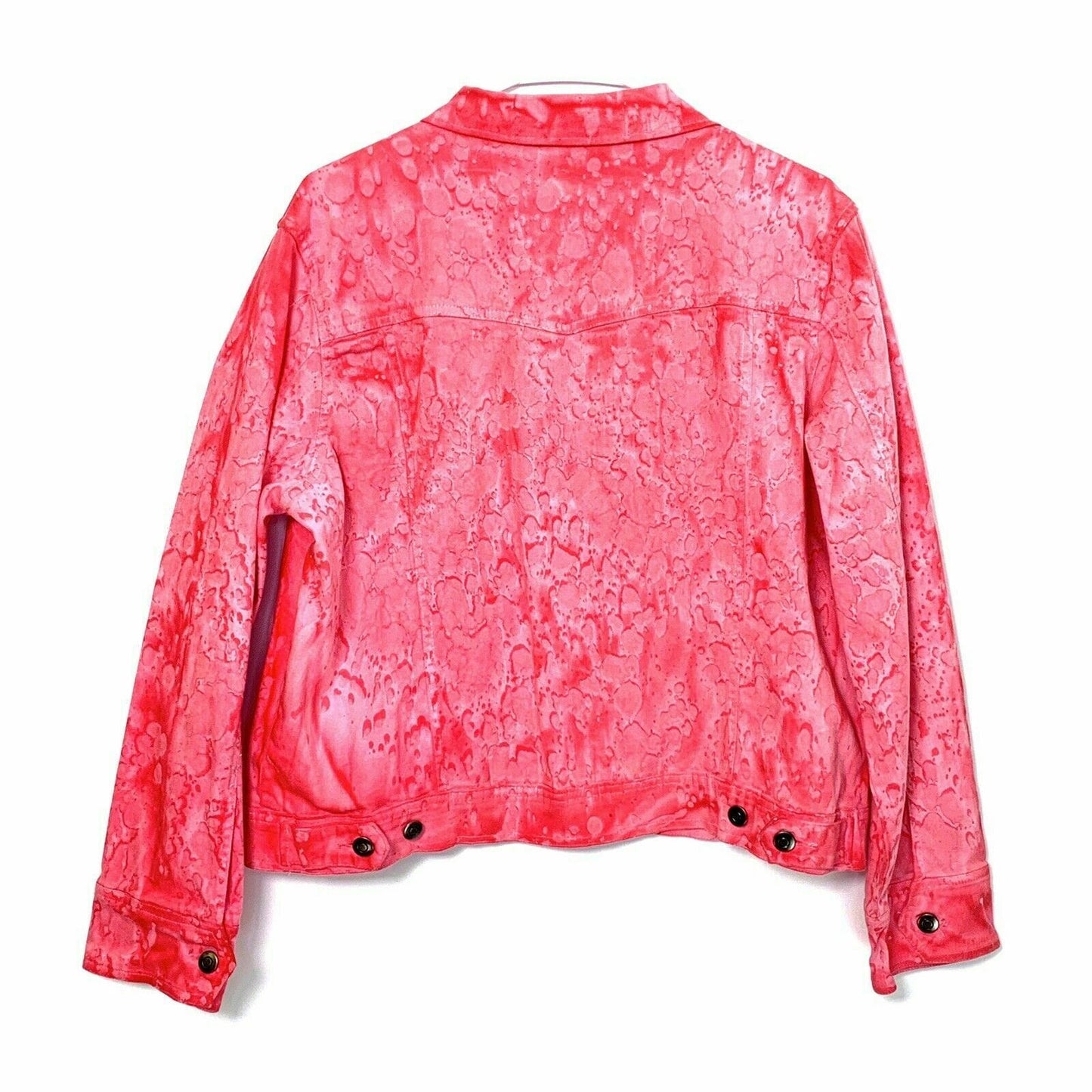 H&J Women's Lightweight Pink Denim Jean Jacket - Size XL - Long Sleeve