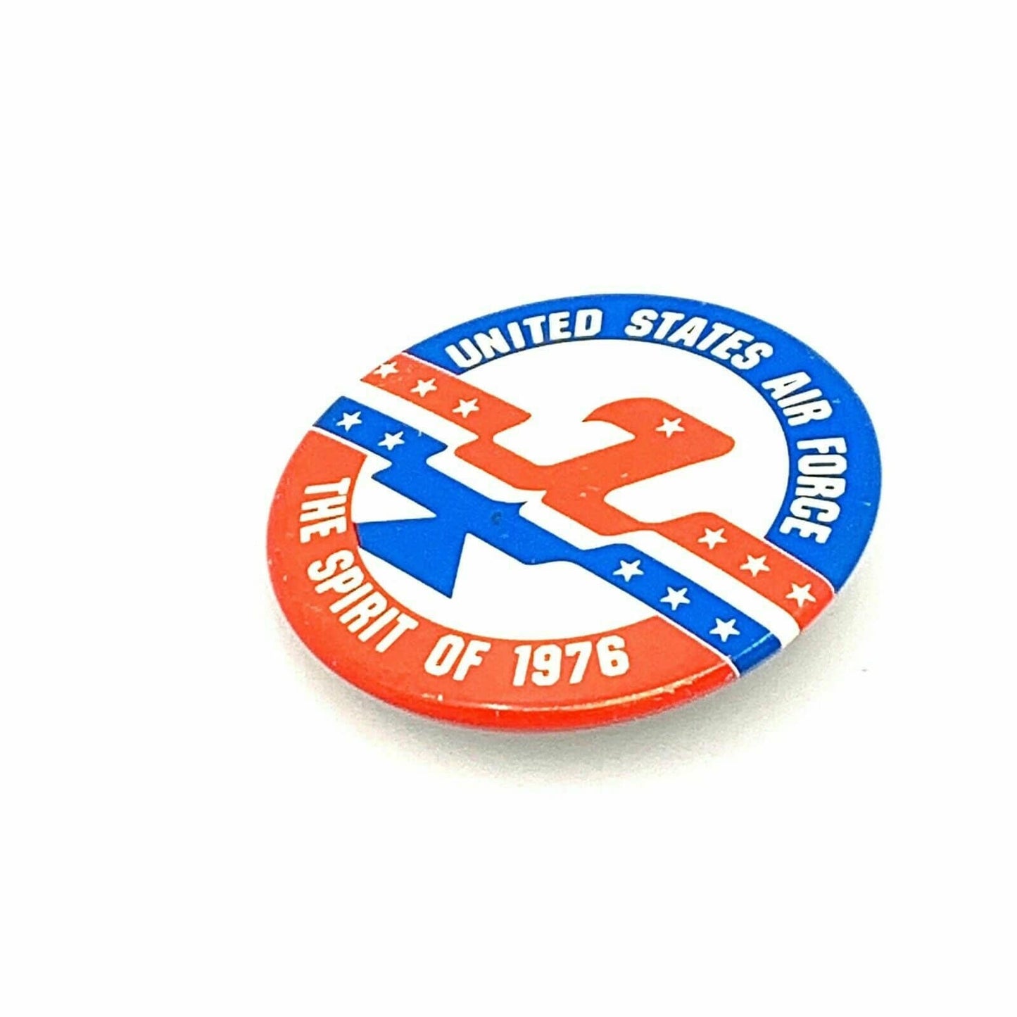 Vintage UNITED STATES AIR FORCE SPIRIT OF 1976 Pinback Button, White - 2.5”