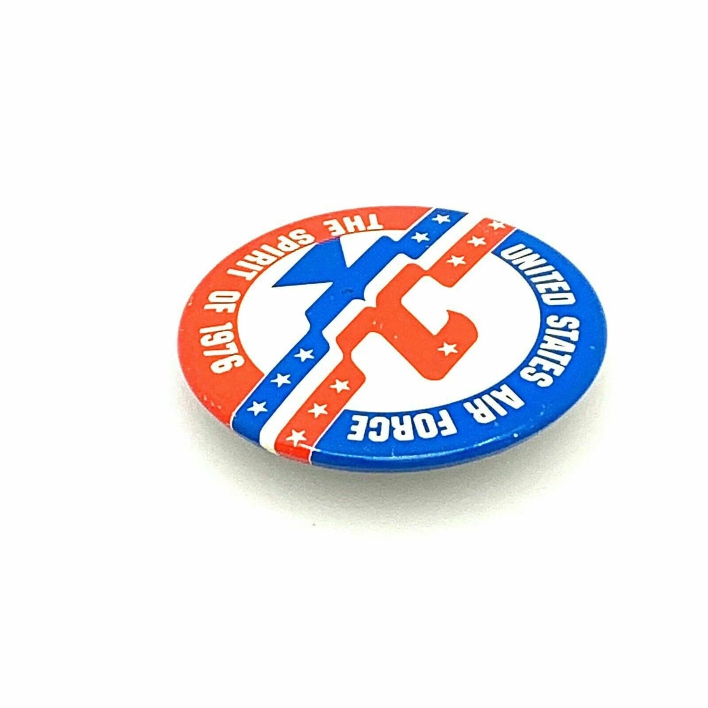 Vintage UNITED STATES AIR FORCE SPIRIT OF 1976 Pinback Button, White - 2.5”