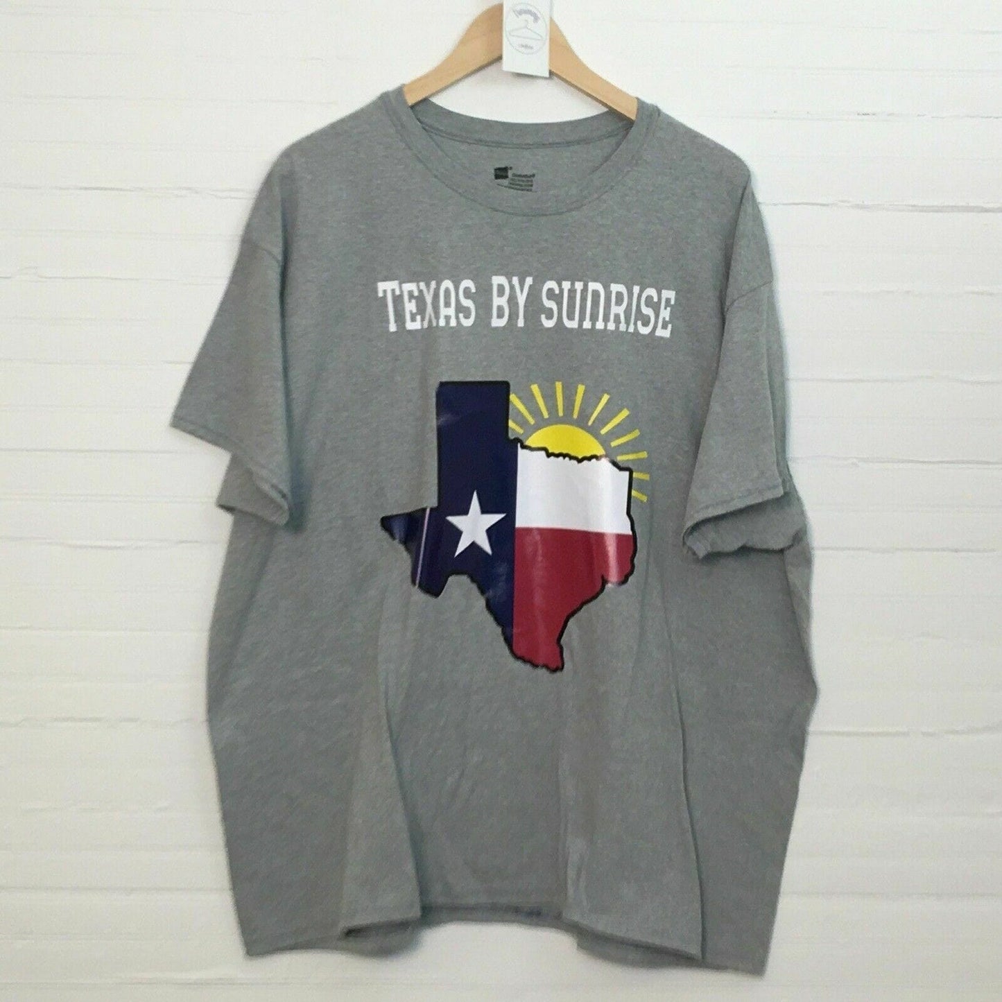 Hanes Mens Short Sleeve “Texas By Sunrise” T-Shirt, Gray - Size 3XL