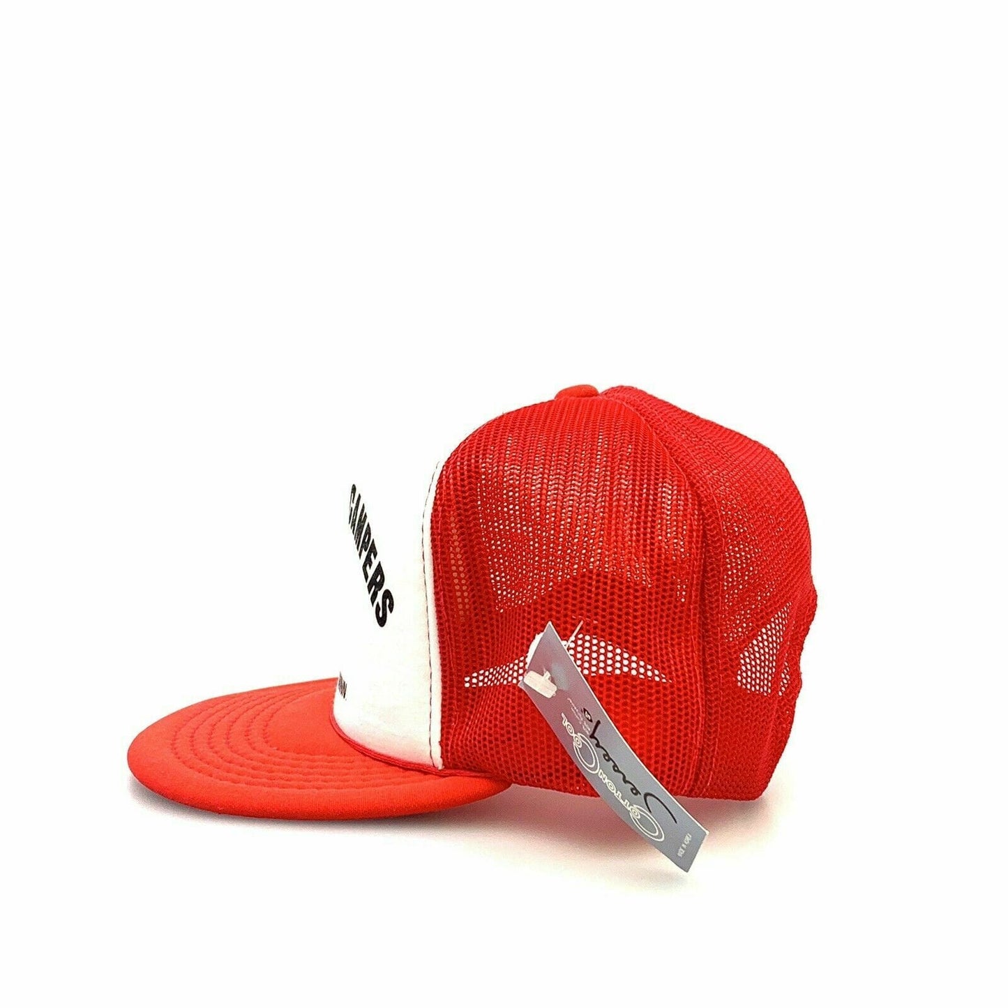 Vintage YoungAn PASO STENZEL CAMPERS Mesh SnapBack Trucker Hat, Gray - Adjustable