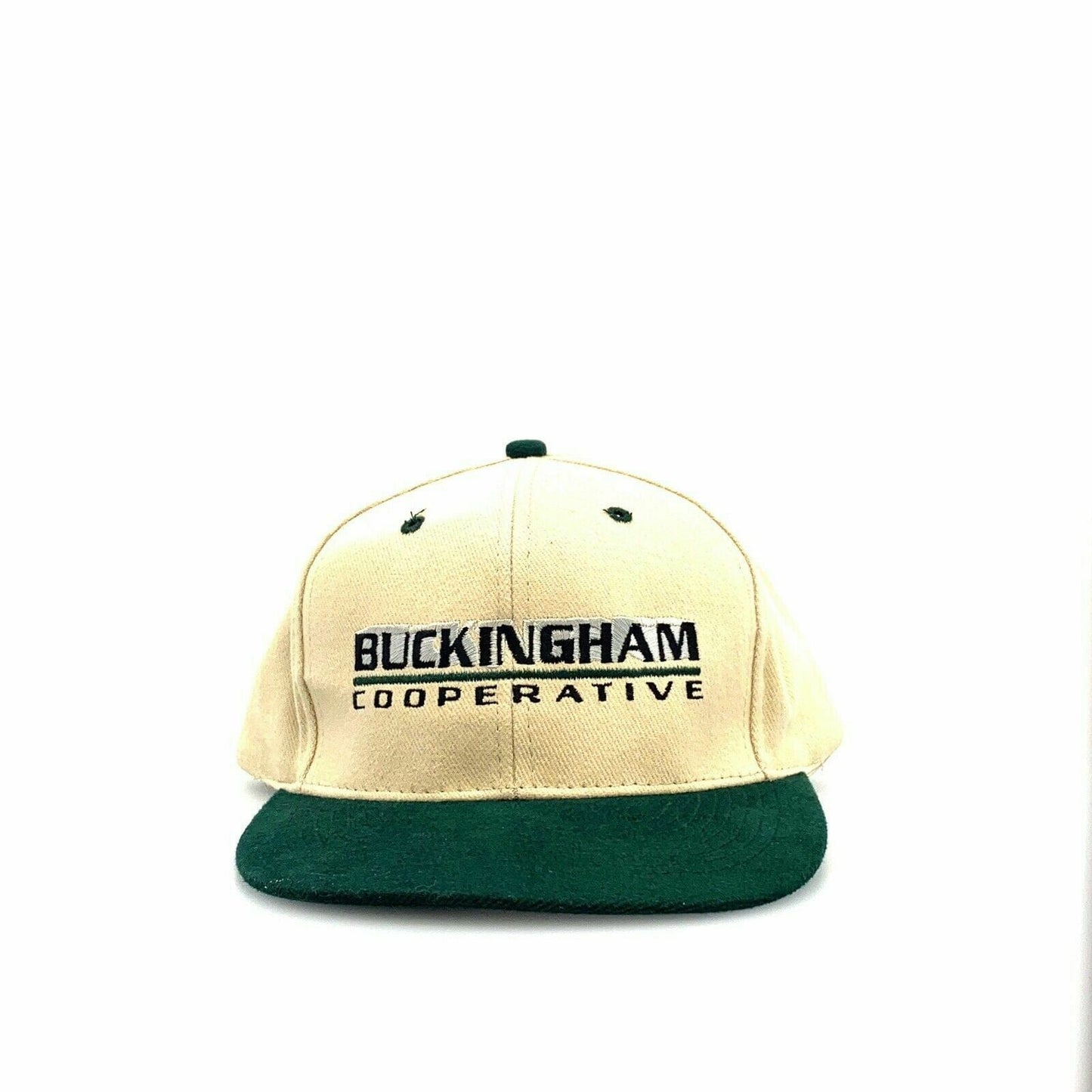 Otto Cap BUCKINGHAM COOPERATIVE Dad Baseball Hat, Ivory / Green - OSFA