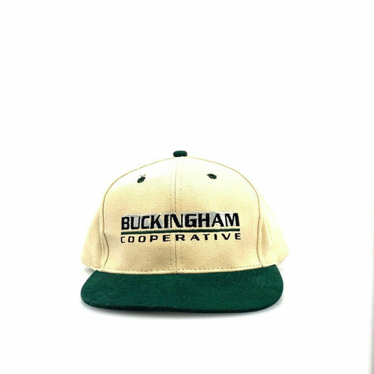 Otto Cap BUCKINGHAM COOPERATIVE Dad Baseball Hat, Ivory / Green - OSFA