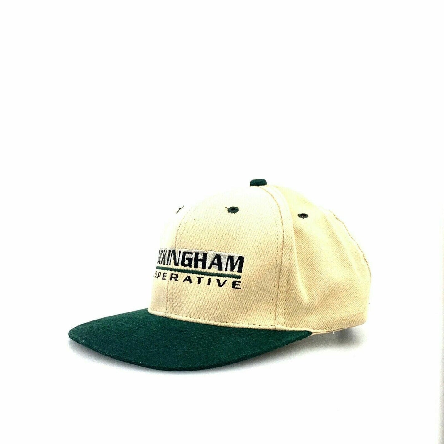 Otto Cap BUCKINGHAM COOPERATIVE Dad Baseball Hat, Ivory / Green - OSFA