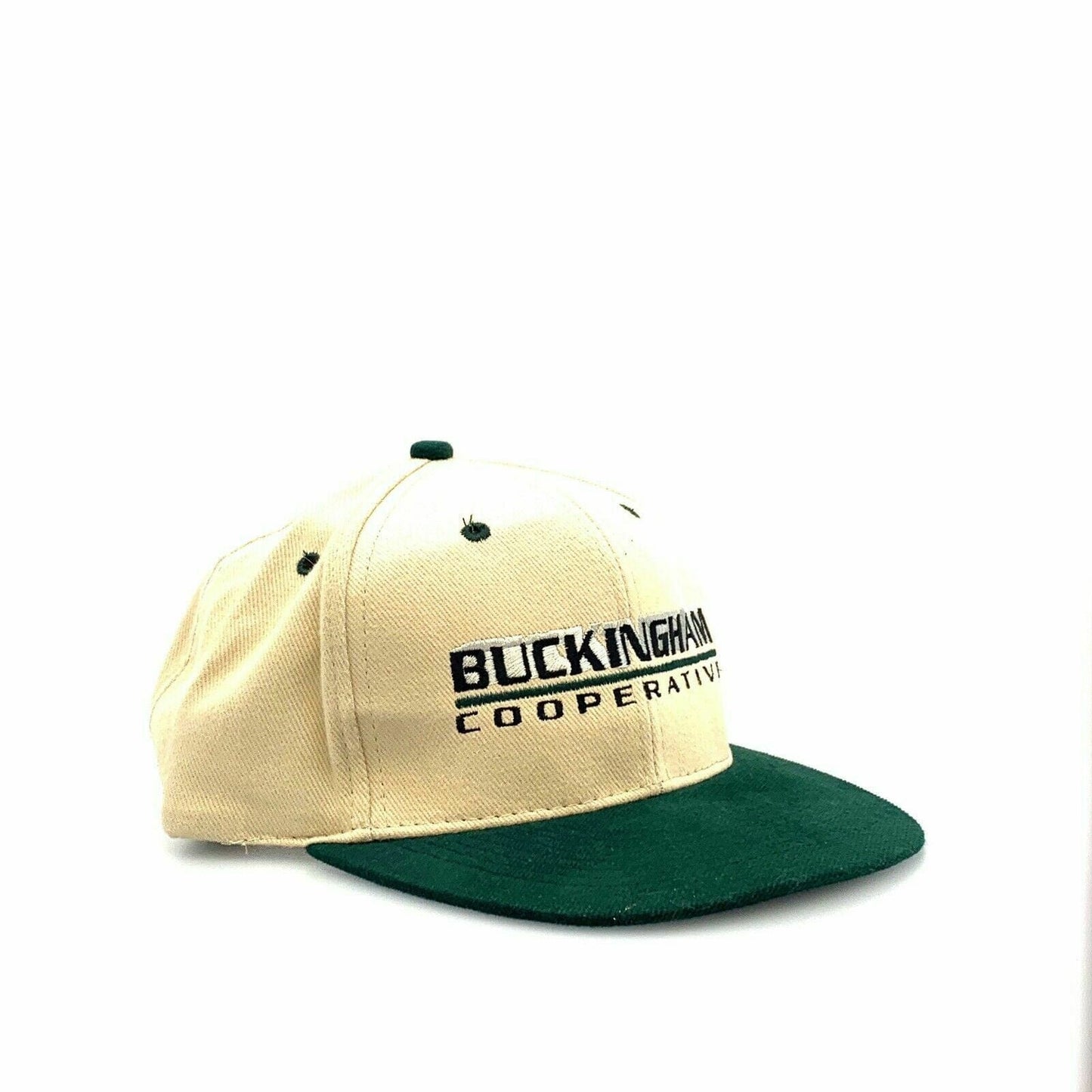 Otto Cap BUCKINGHAM COOPERATIVE Dad Baseball Hat, Ivory / Green - OSFA