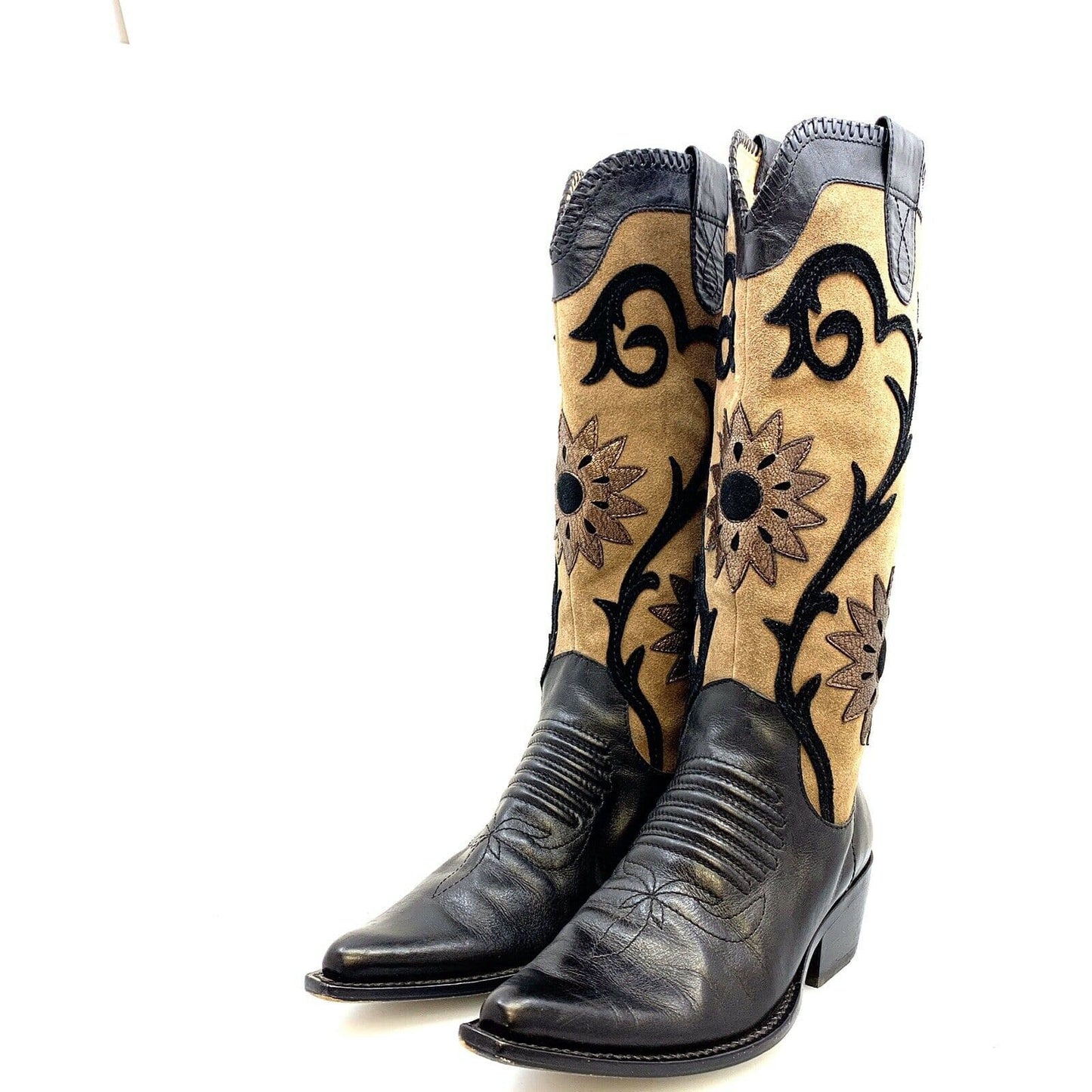 Paolo Womens Western Fashion Boots, Black / Brown - Size 4M - parsimonyshoppes