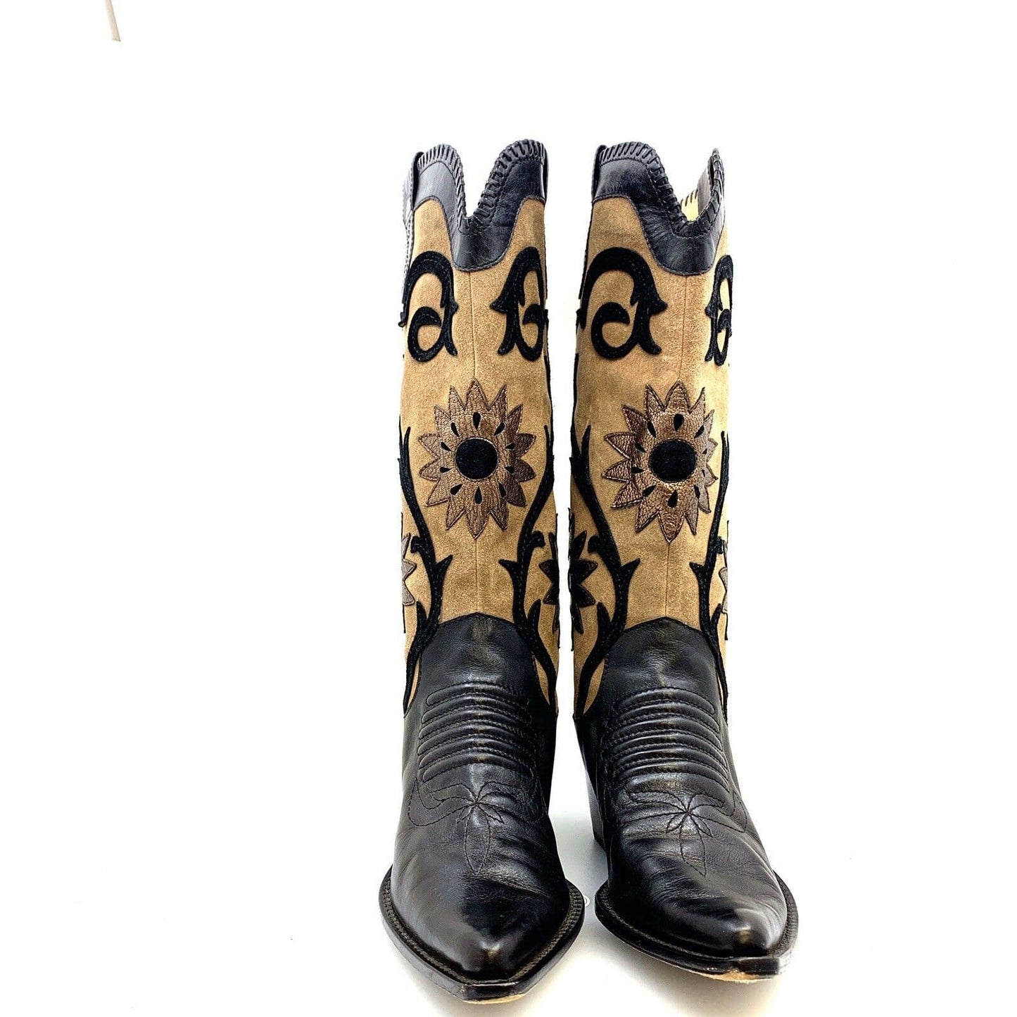 Paolo Womens Western Fashion Boots, Black / Brown - Size 4M - parsimonyshoppes