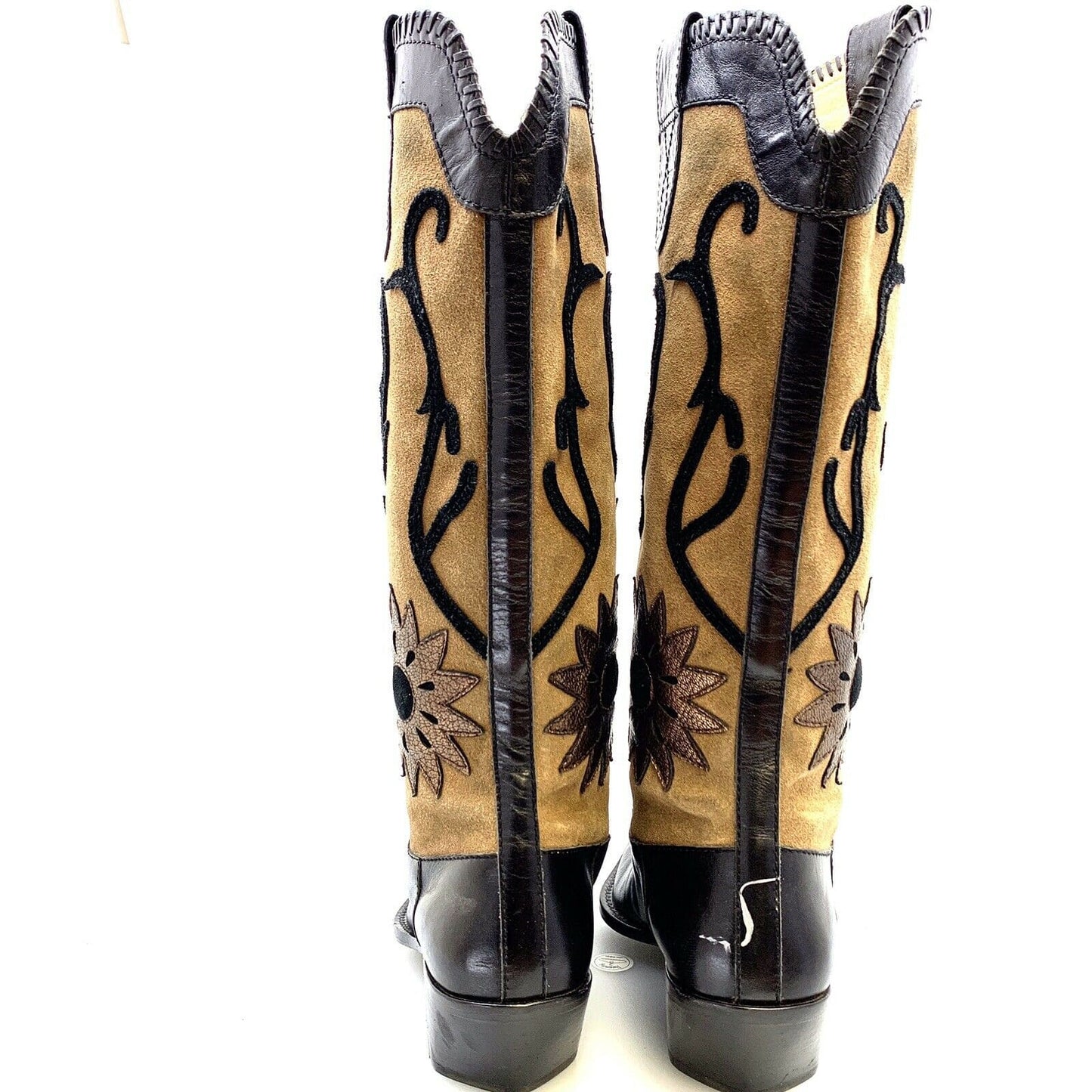 Paolo Womens Western Fashion Boots, Black / Brown - Size 4M - parsimonyshoppes