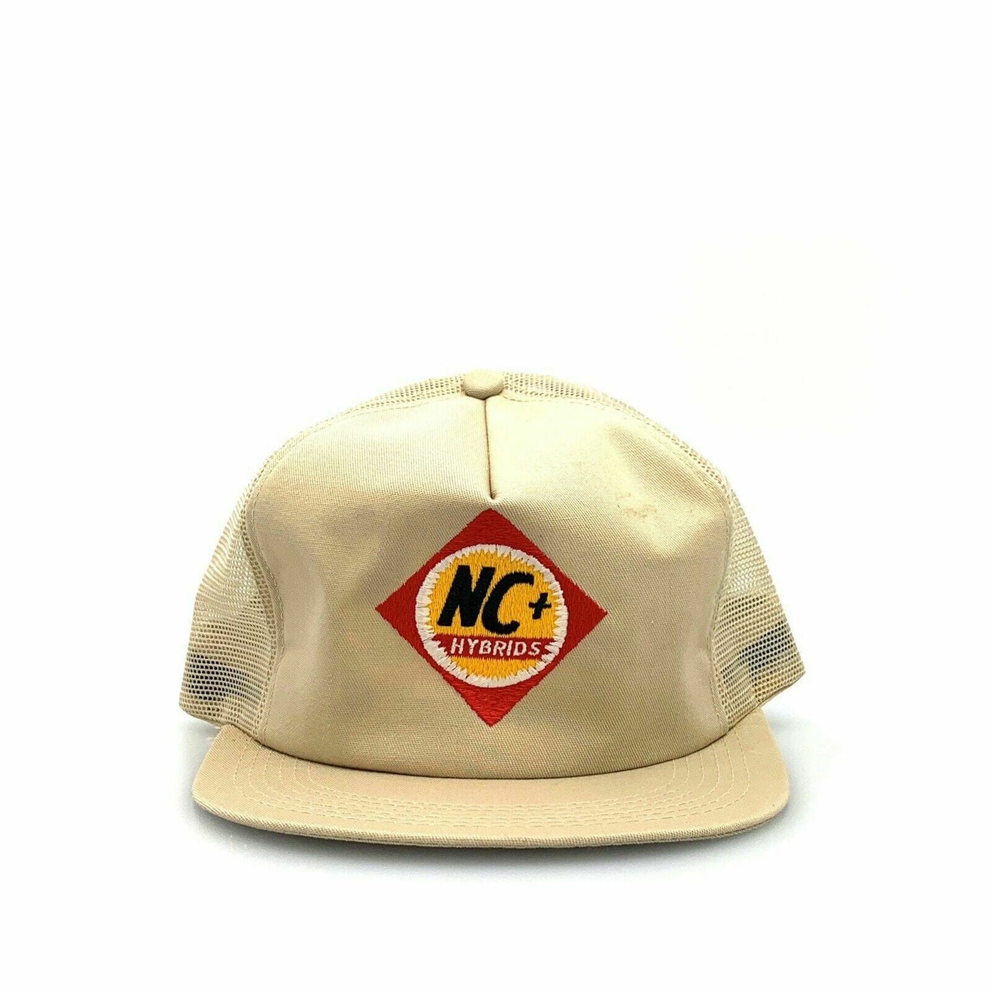 VTG K Products NC+ Hybrids SnapBack Trucker Hat, Beige - Adjustable - parsimonyshoppes