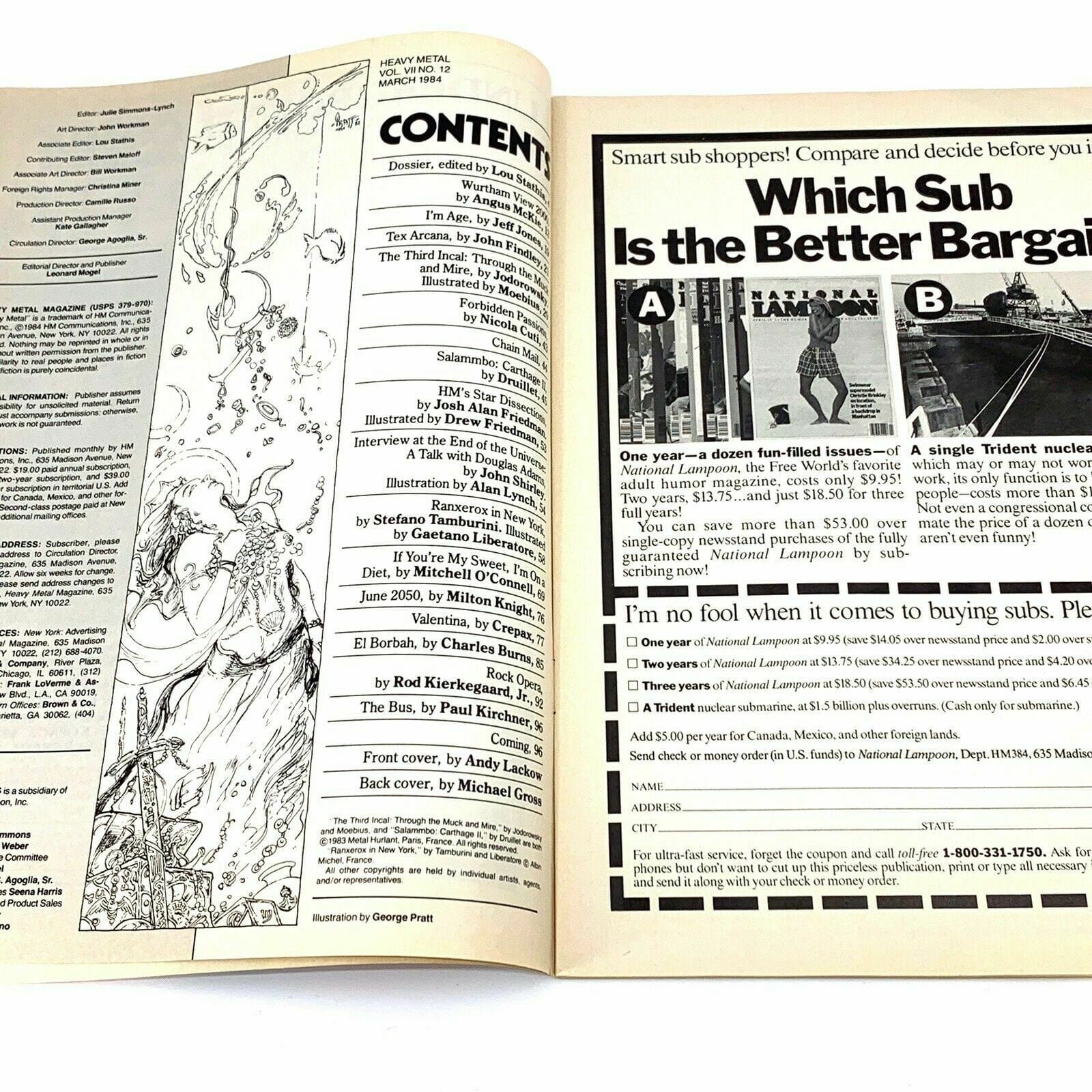 HEAVY METAL - Adult Illustrative Fantasy Magazine - March 1984 - parsimonyshoppes