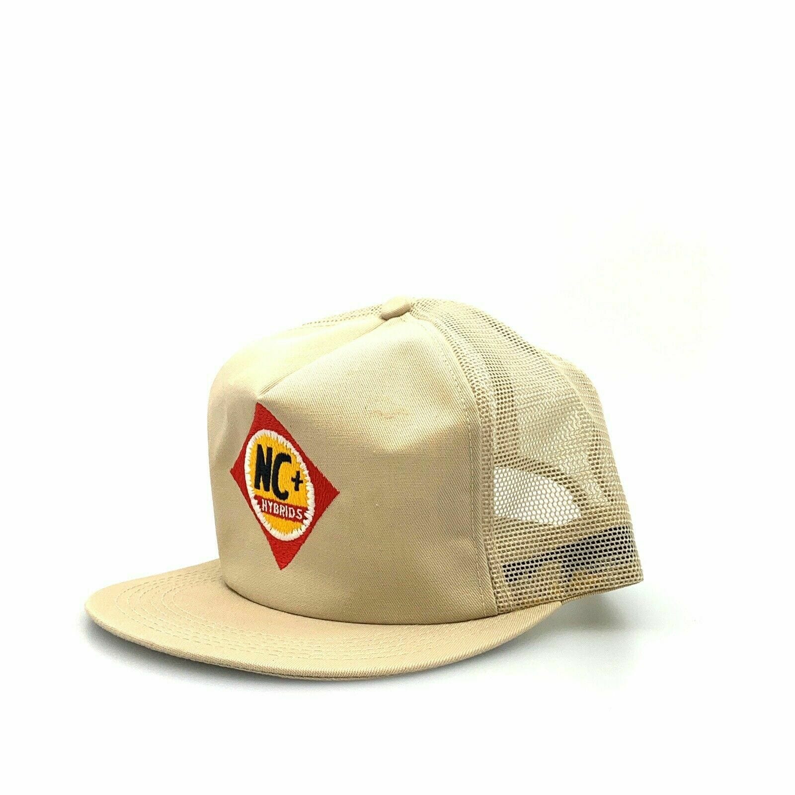 VTG K Products NC+ Hybrids SnapBack Trucker Hat, Beige - Adjustable - parsimonyshoppes