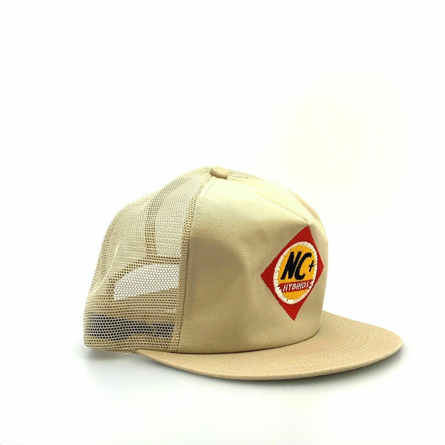 VTG K Products NC+ Hybrids SnapBack Trucker Hat, Beige - Adjustable - parsimonyshoppes