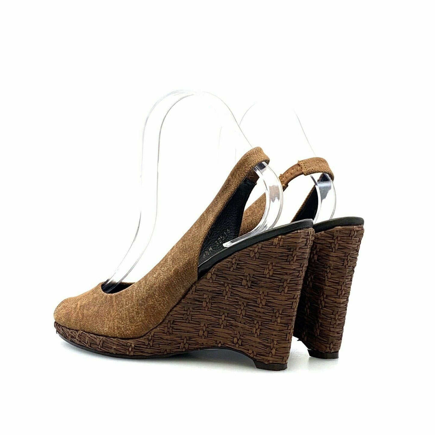 Donald Pliner Womens Shoes SIZE 8.5M Brown Canvas Mings S1 32514 Wedge Heels - parsimonyshoppes