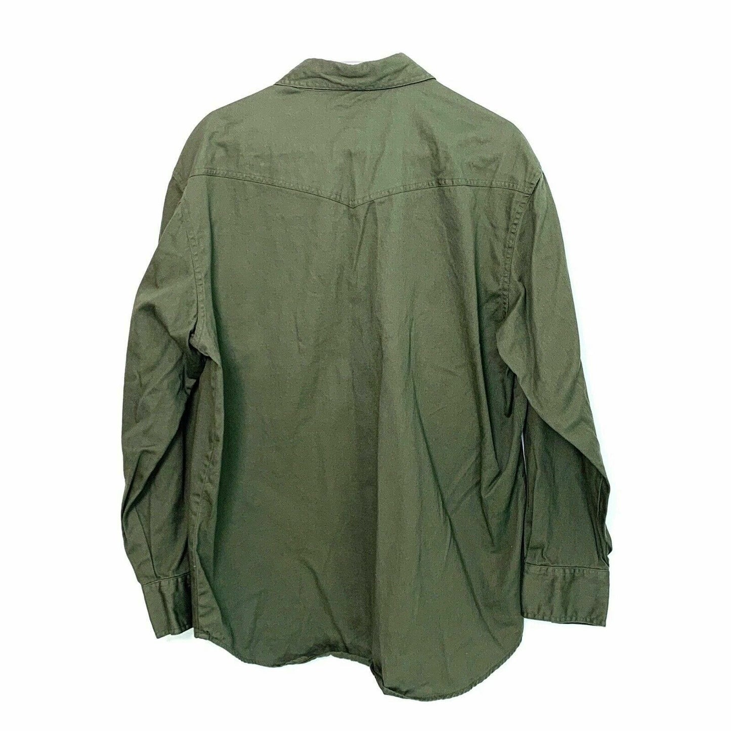 C.E. Schmidt Mens Western Work Wear Pearl Snap Shirt, Green - Size L - parsimonyshoppes