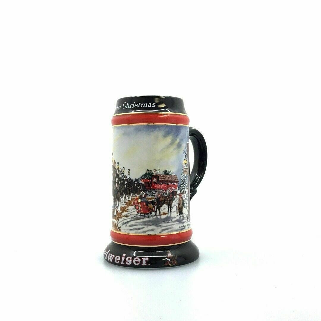 Budweiser Holiday 1992 Collector’s Series Beer Stein "A Perfect Christmas" - parsimonyshoppes
